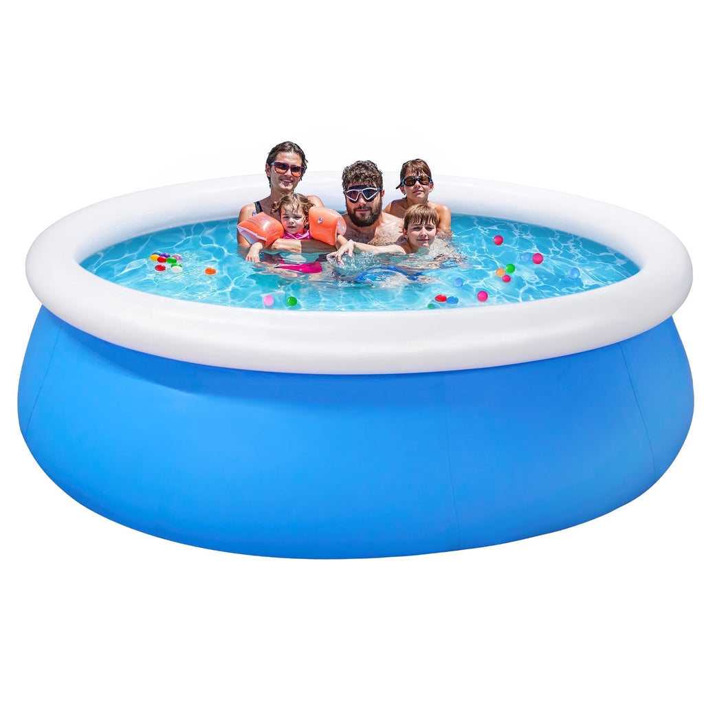 Naipo 10ft x 28in Inflatable Swimming Pool Above Ground Family Pool for Kids & Adults Puncture-Resistant PVC, Quick Setup (Includes 2 Repair Patches)