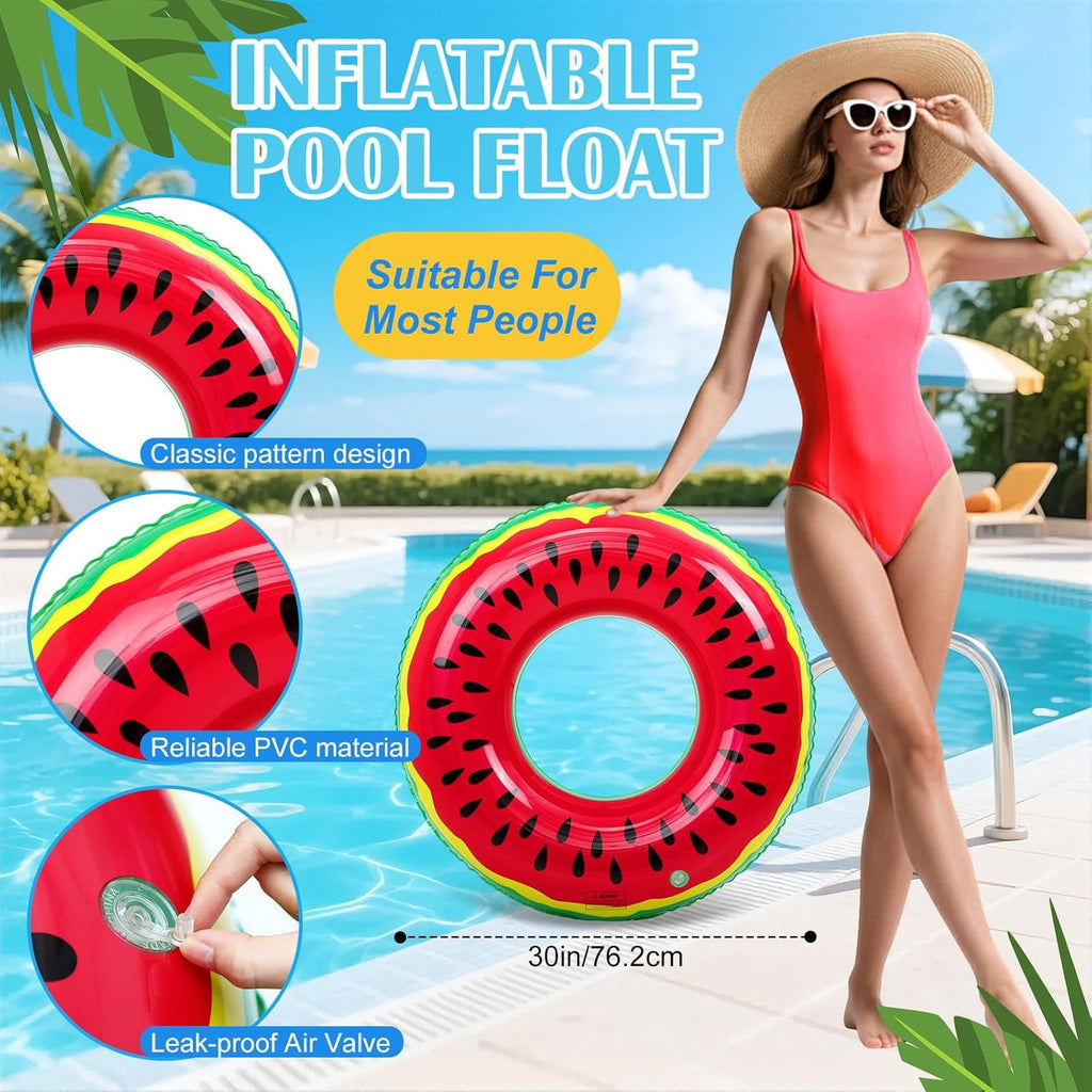 Inflatable Pool Tubes for Adults 30 inch Swim Pool Floats Inflatable Floats Rings Swim Luau Party Colorful Swimming Ring Hawaii Summer Beach Toys for Swimming Party