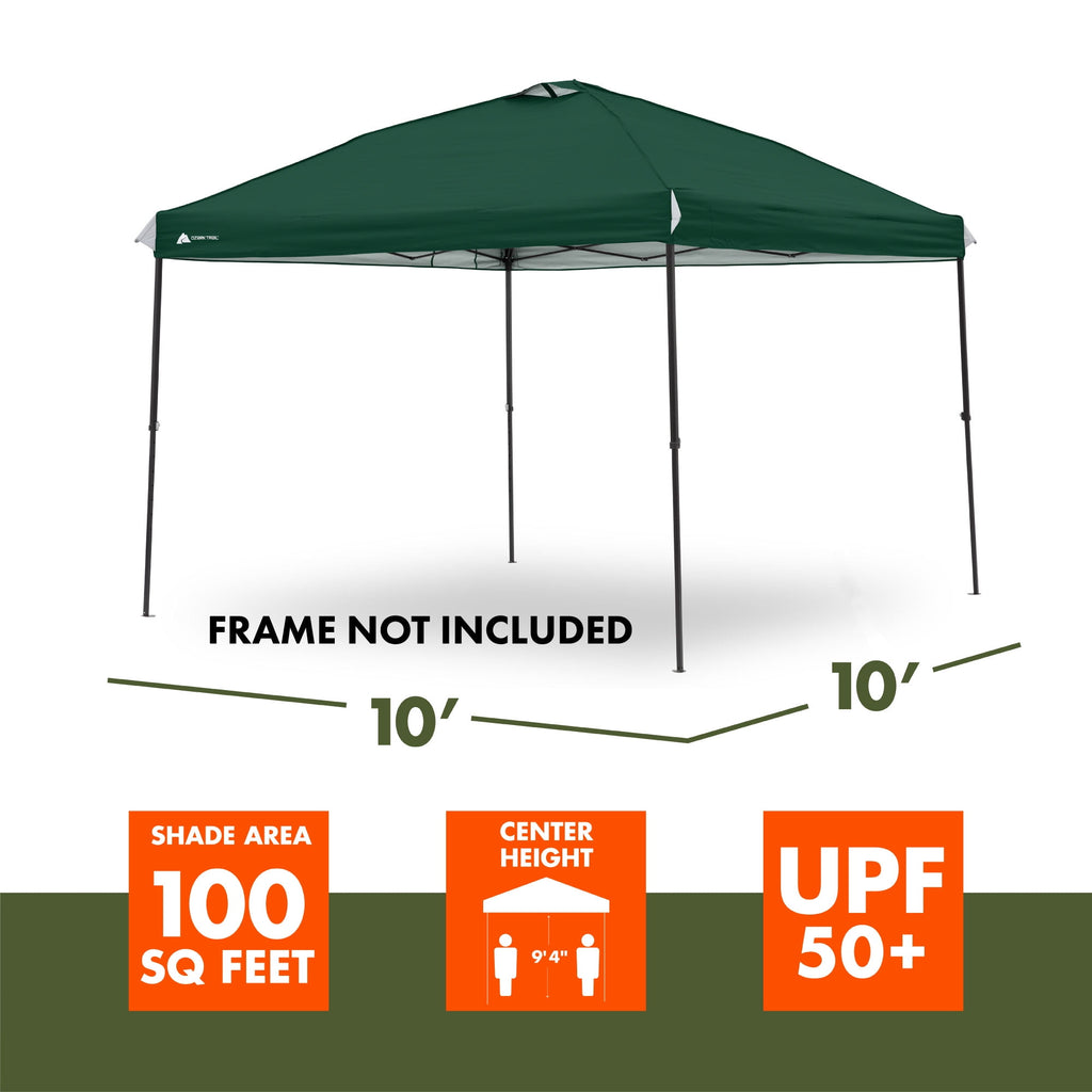 Ozark Trail 10' x 10' Straight Leg Canopy Top, Black