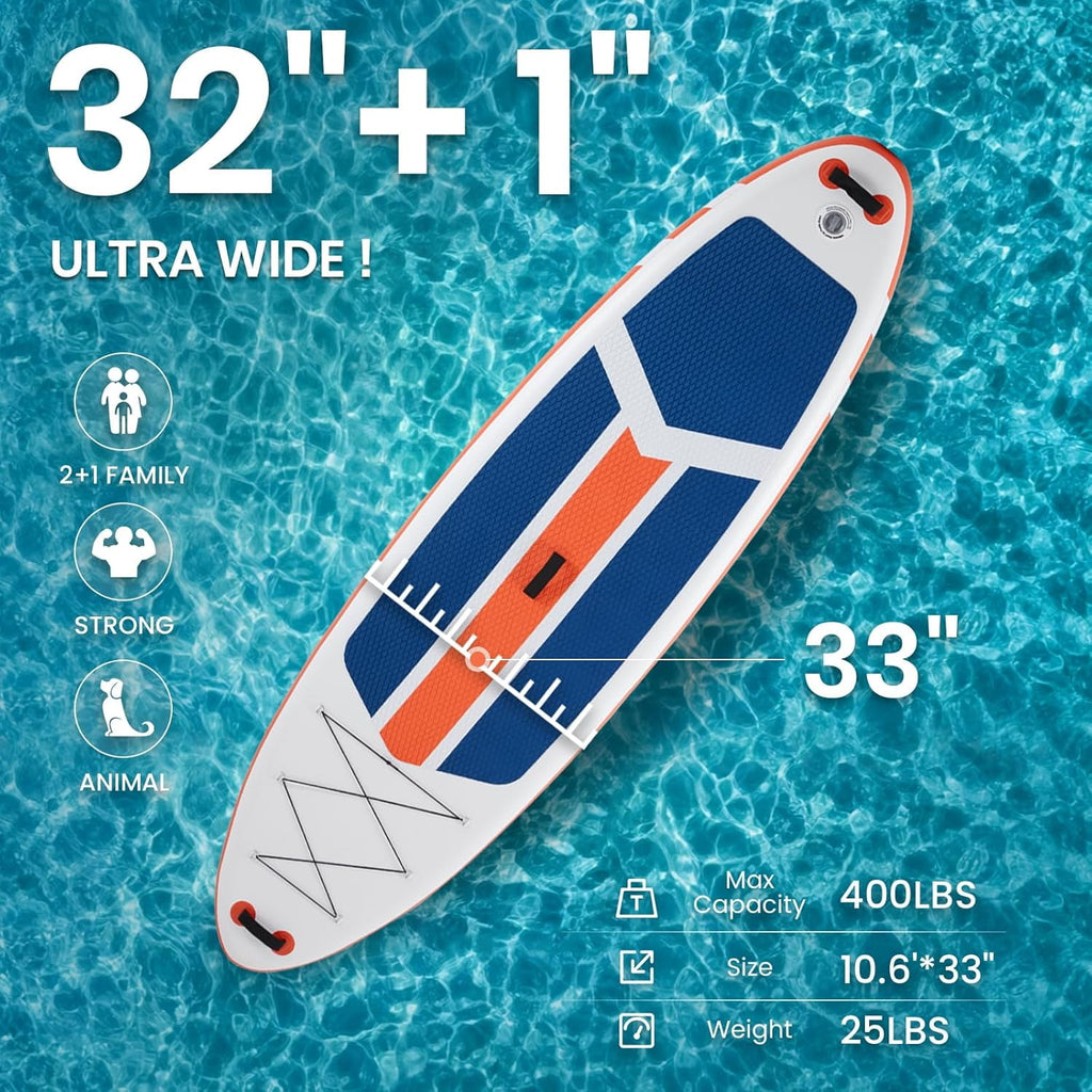 CONCETTA Inflatable Paddle Board,Equipped With SUP Paddle Board Accessories, The Non-slip EVA Deck Design Restarts The Surfboard,Surfboard for Youth&Adults of All Skill Levels，Brown Green