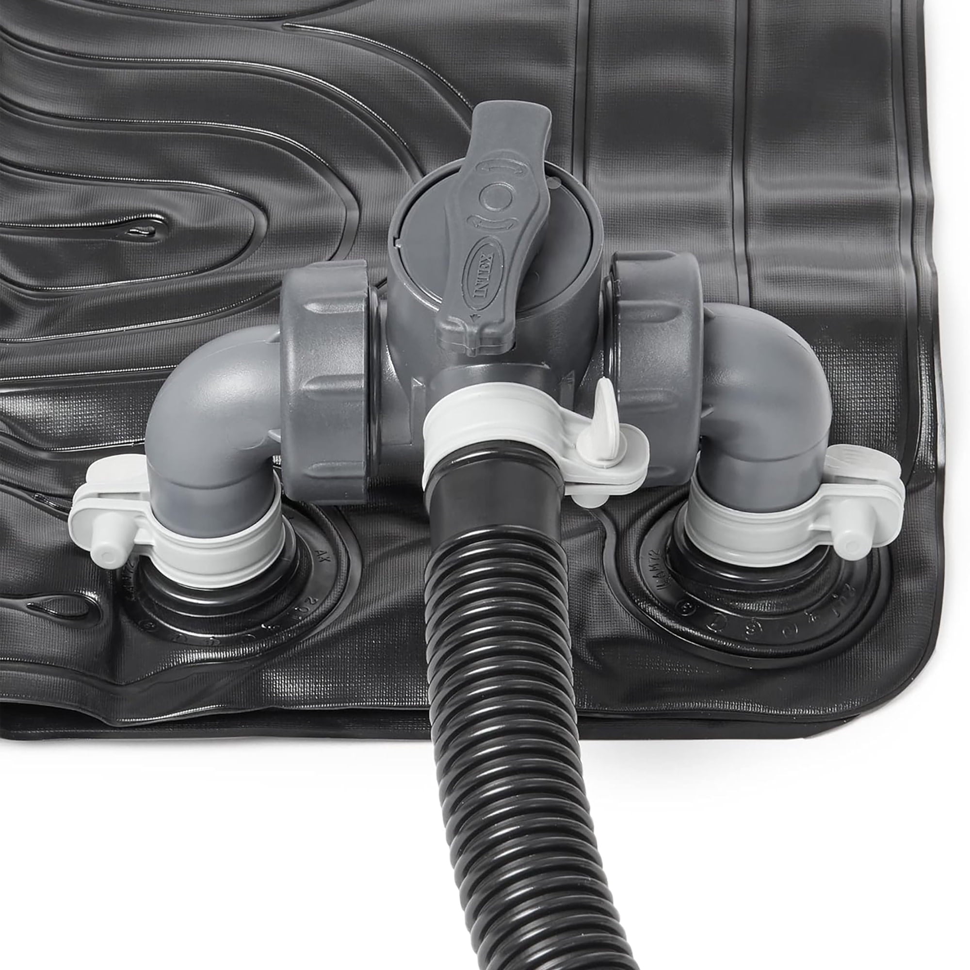 Intex: Solar Heater Mat - 47 Black, Water Warming Pad for 8k Gal Above Ground Swimming Pool, Raise Temperature 5-9 Degrees, Hose Attachment, Adapters