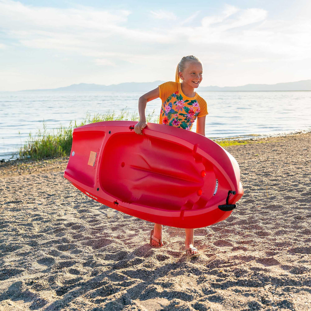 Lifetime Wave 6 ft Youth Sit-On-Top Kayak with Paddle, Fire Red (91401)