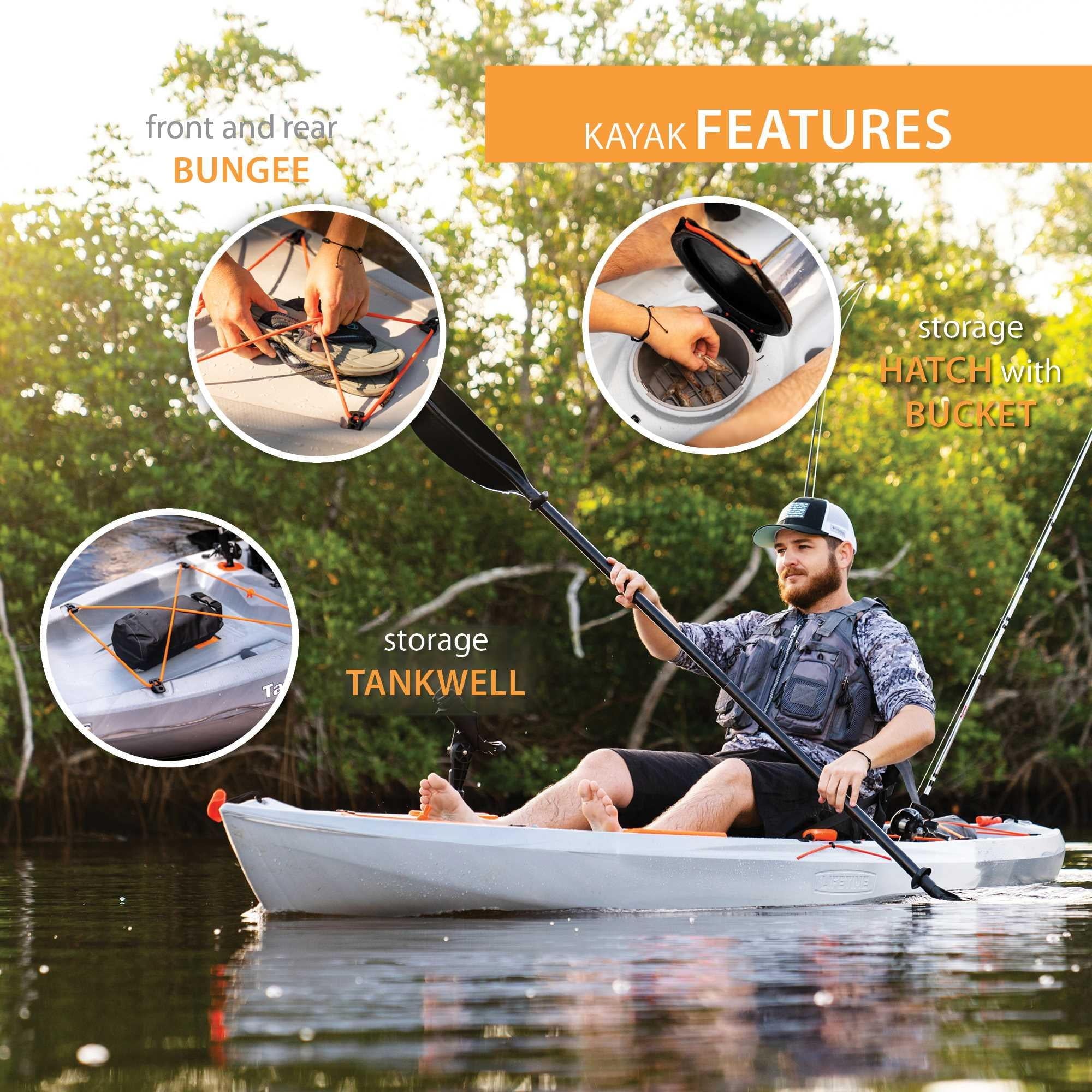 Lifetime Tamarack Pro-Comfort 10 ft 3 in Sit-On-Top Kayak with Paddle, Eclipse Fusion (91058)