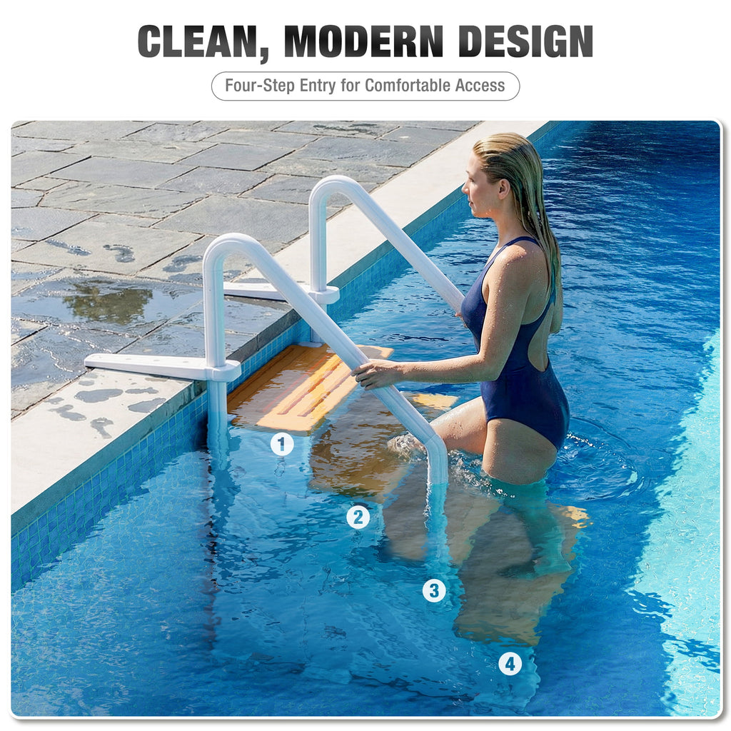 Betisef Pool Ladder above Ground, Heavy Duty 4-Step Pool Ladder with Dual Handrails and Non-Slip Steps, 500 LBS Load Capacity, for 46-58 Inch
