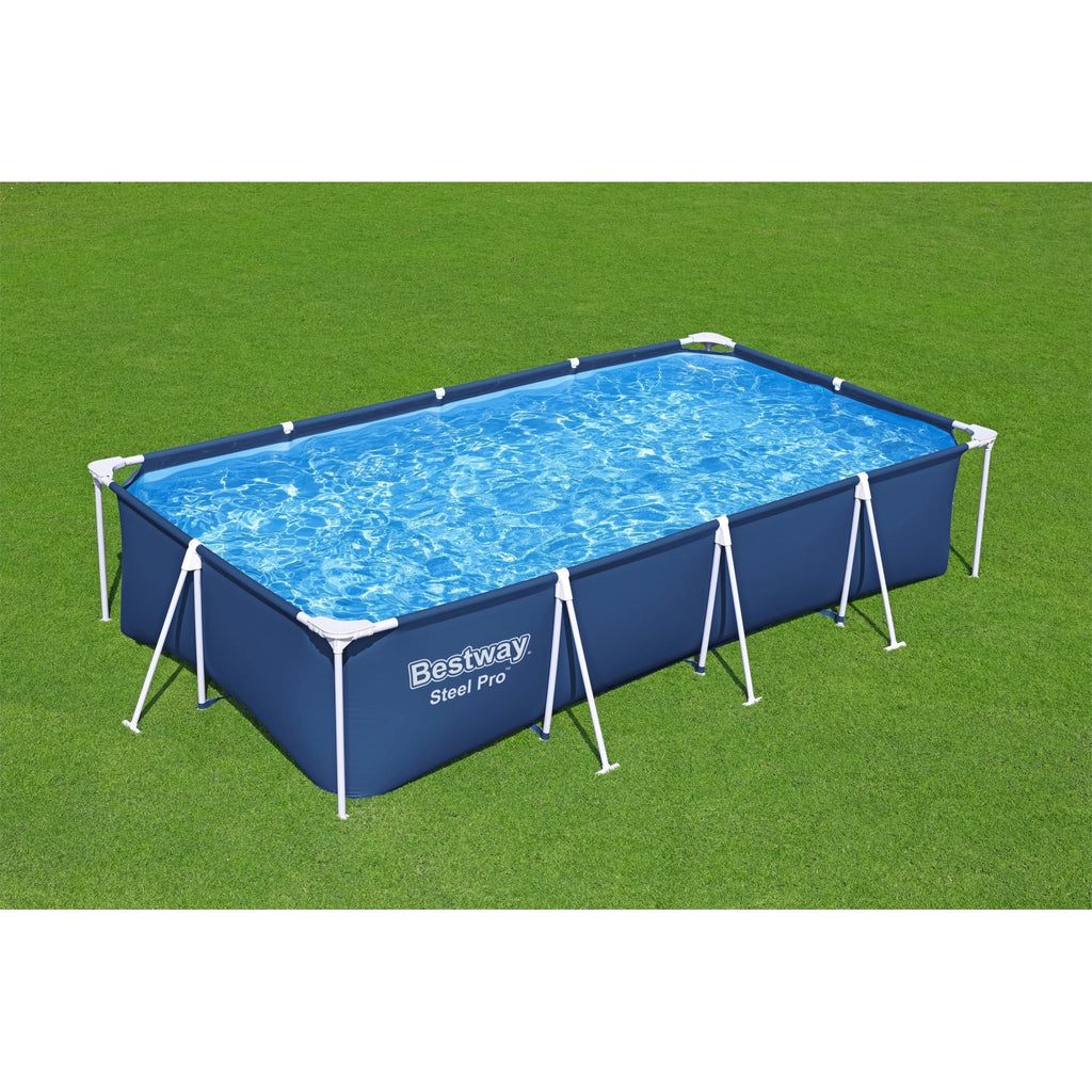 Open Box Bestway 13 ' x 32  Rectangular Above Ground Swimming Pool, Blue