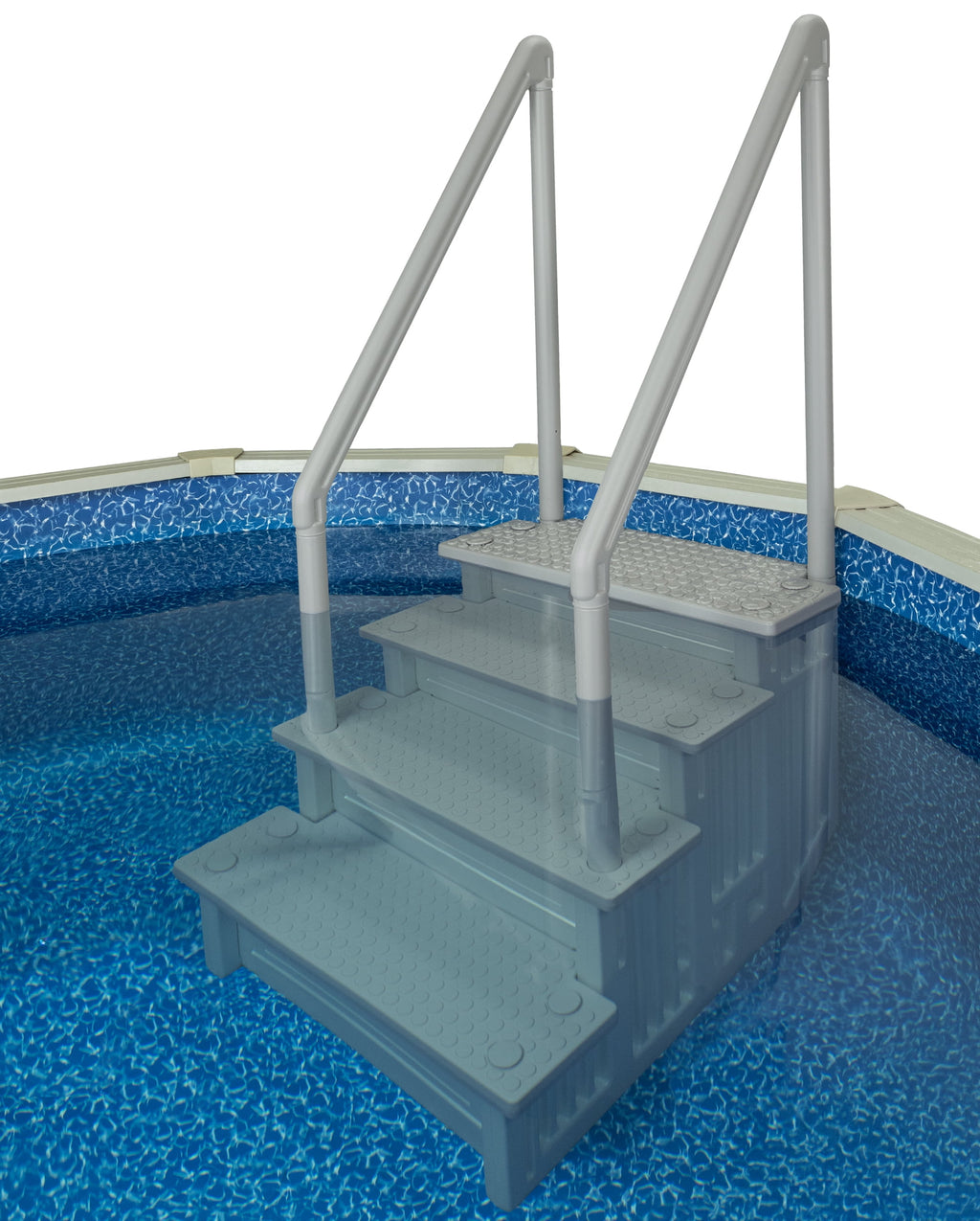 Aqua Select White Outside Flip-up Safety Ladder for Above Ground Pools 48-54H