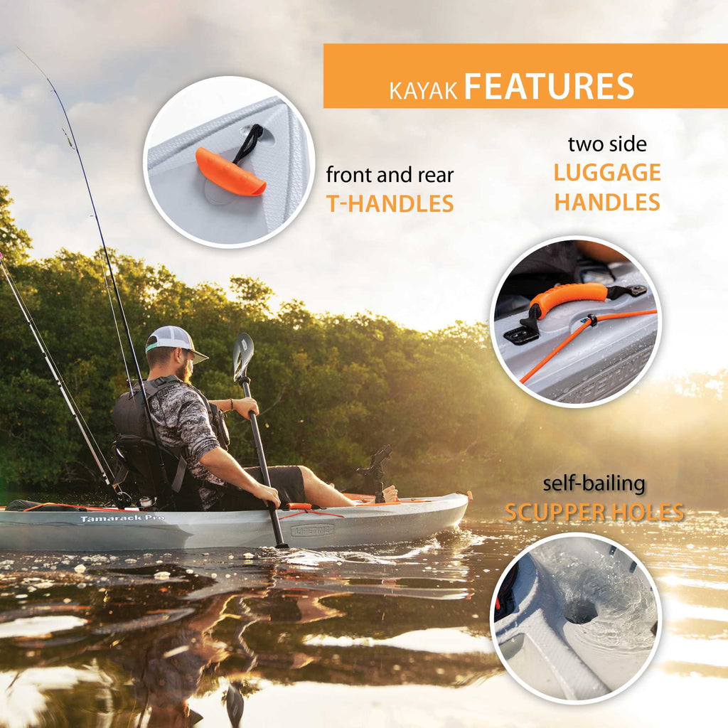 Lifetime Tamarack Pro-Comfort 10 ft 3 in Sit-On-Top Kayak with Paddle, Eclipse Fusion (91058)