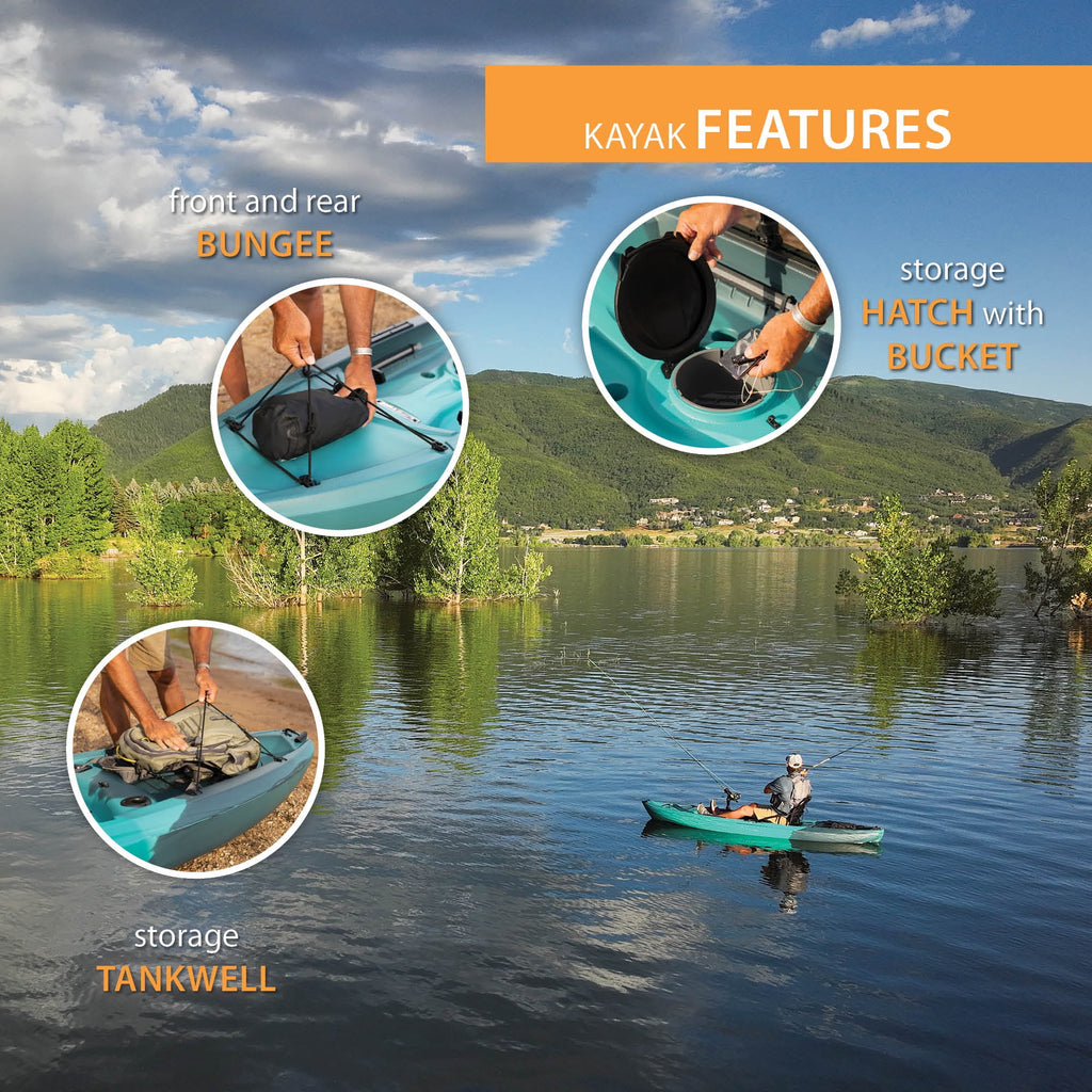 Lifetime Tamarack Pro-Comfort 10 ft 3 in Sit-On-Top Kayak with Paddle, Eclipse Fusion (91058)