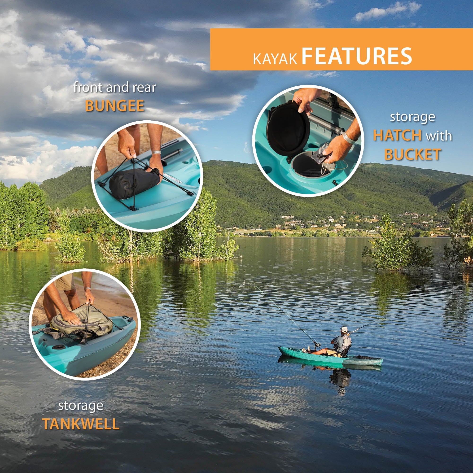 Lifetime Tamarack Pro-Comfort 10 ft 3 in Sit-On-Top Kayak with Paddle, Eclipse Fusion (91058)