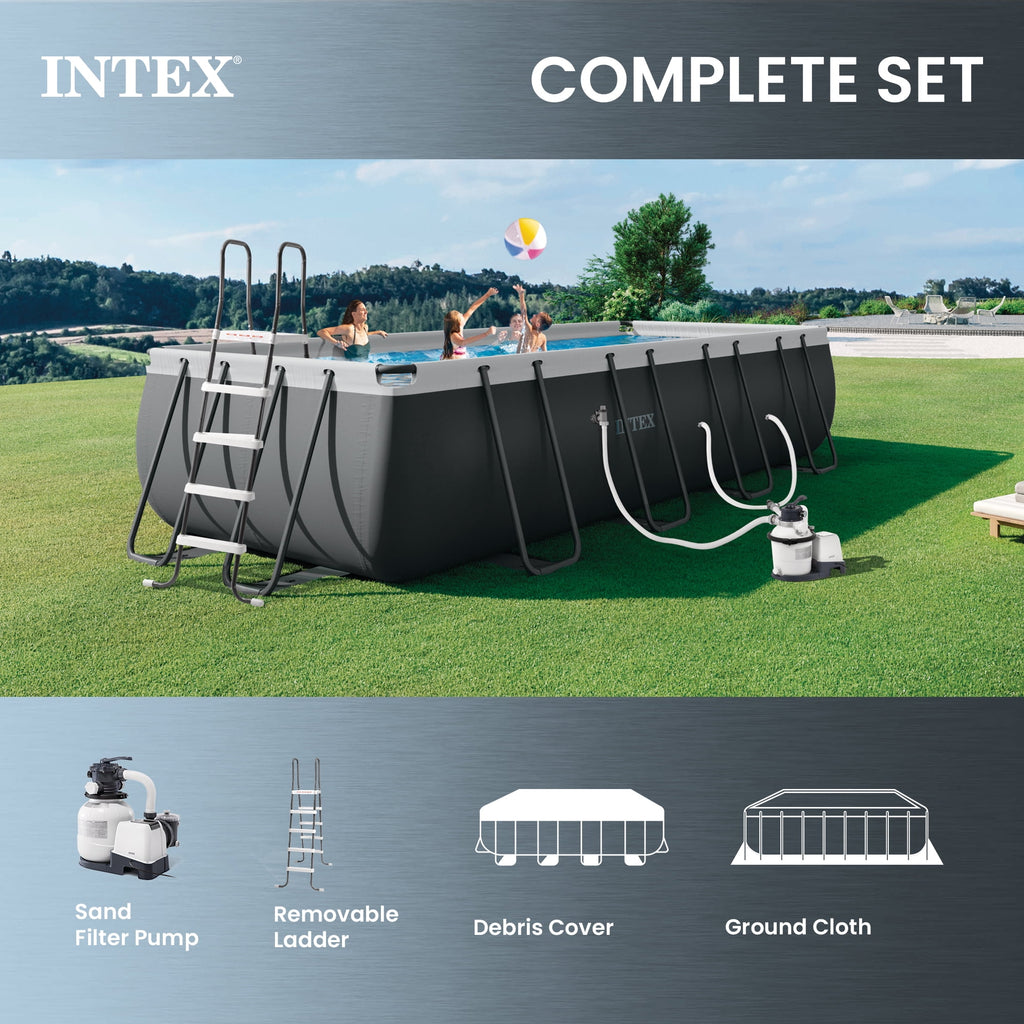 Intex 18Ft x 52In Ultra XTR Rectangular Frame Swimming Pool Kit with Canopy
