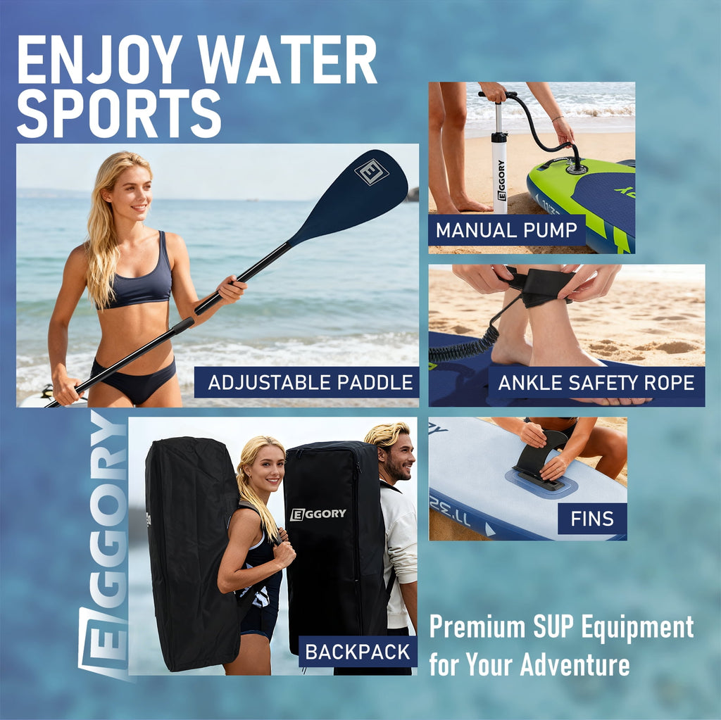 EGGORY 11ft Inflatable Paddle Board Ultra-Light Stand Up Paddle boards for all people with Premium SUP Accessories