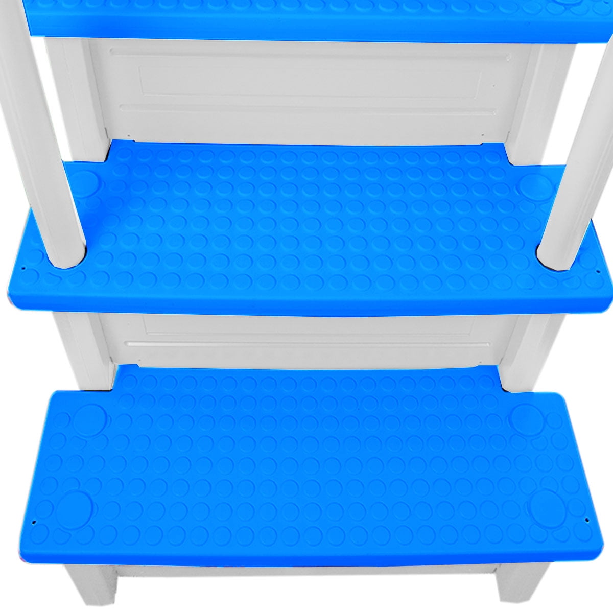 Aqua Select White Outside Flip-up Safety Ladder for Above Ground Pools 48-54H