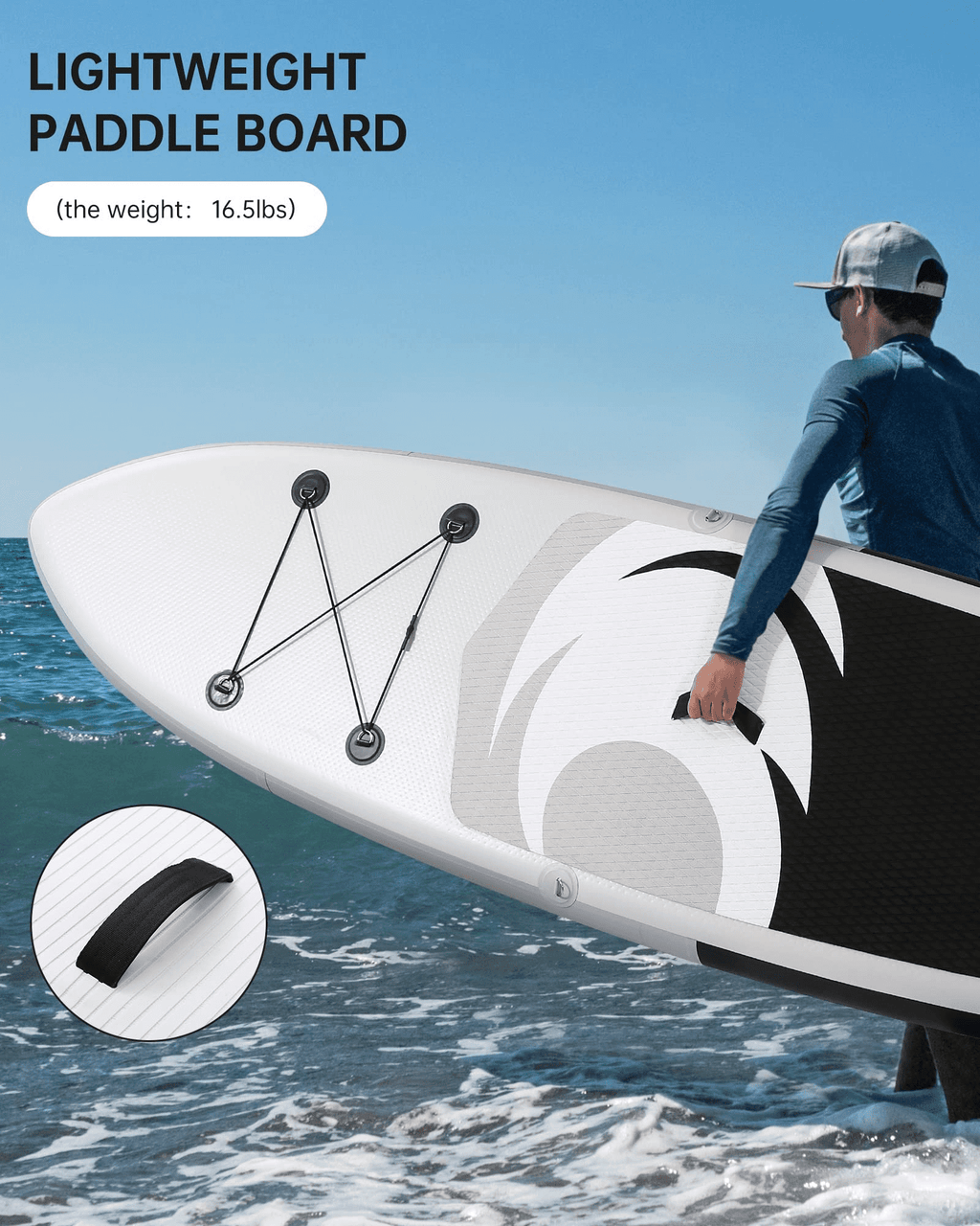 Naipo 10 in Inflatable Stand up Paddle Board 6 in Thick  SUP Paddle Board with Paddleboard Accessories Triple Action Pump Fishing Green
