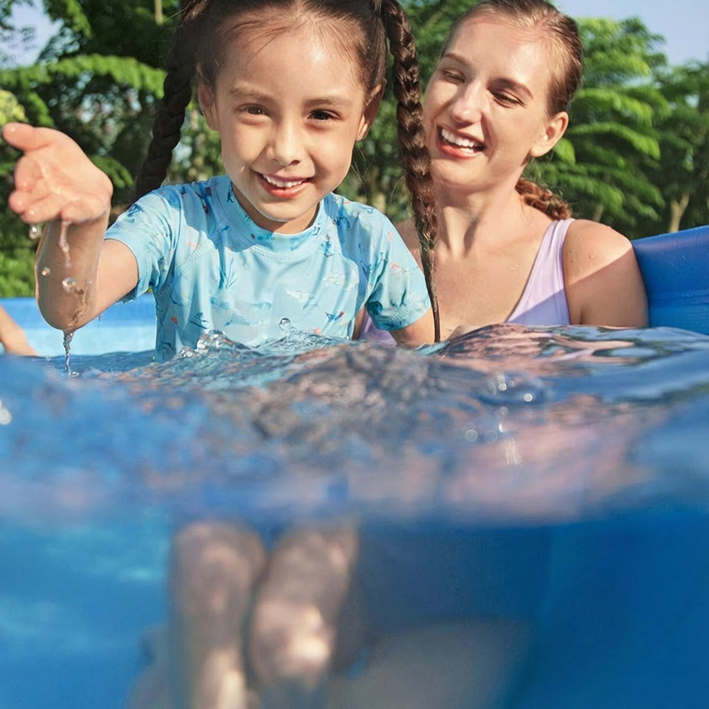 Bestway Steel Pro MAX 15' x 48 Round Above Ground Swimming Pool & Pool Ladder