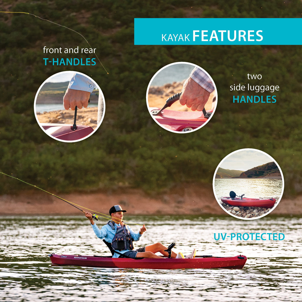 Lifetime Tamarack Angler 10 ft Sit-On-Top Fishing Kayak with Paddles, 2 Pack, Tan (90806)