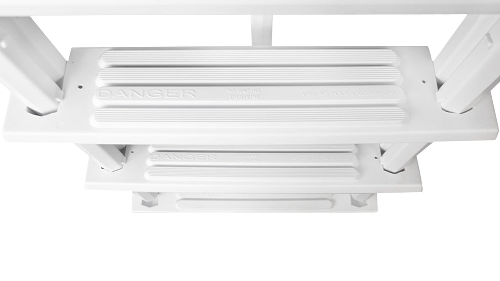 Aqua Select Heavy Duty Resin In-Pool Ladder w/ Entrapment Barrier for Above Ground Pools