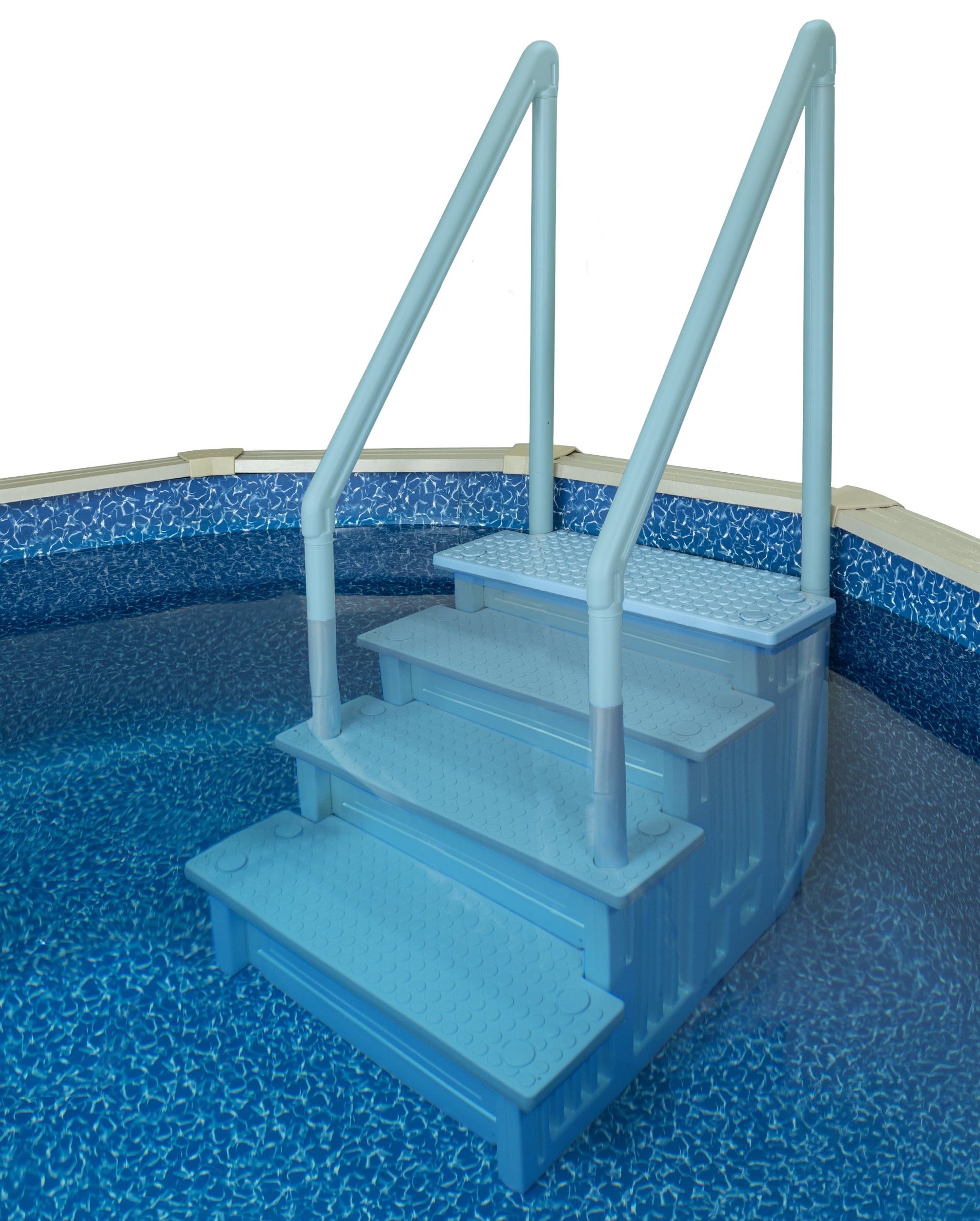 Aqua Select White Outside Flip-up Safety Ladder for Above Ground Pools 48-54H