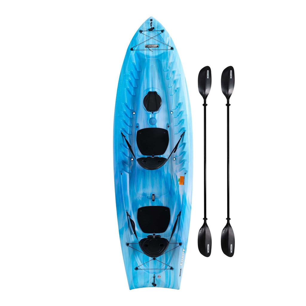 Lifetime Envoy 10.5 ft Sit-On-Top Tandem Kayak with Paddles, Sky Fusion (91192)