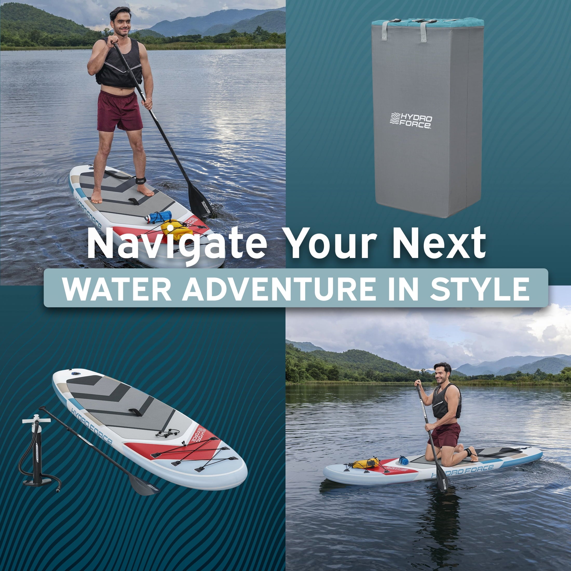 Hydro Force Solara Inflatable Stand-Up Paddleboard Set 10'