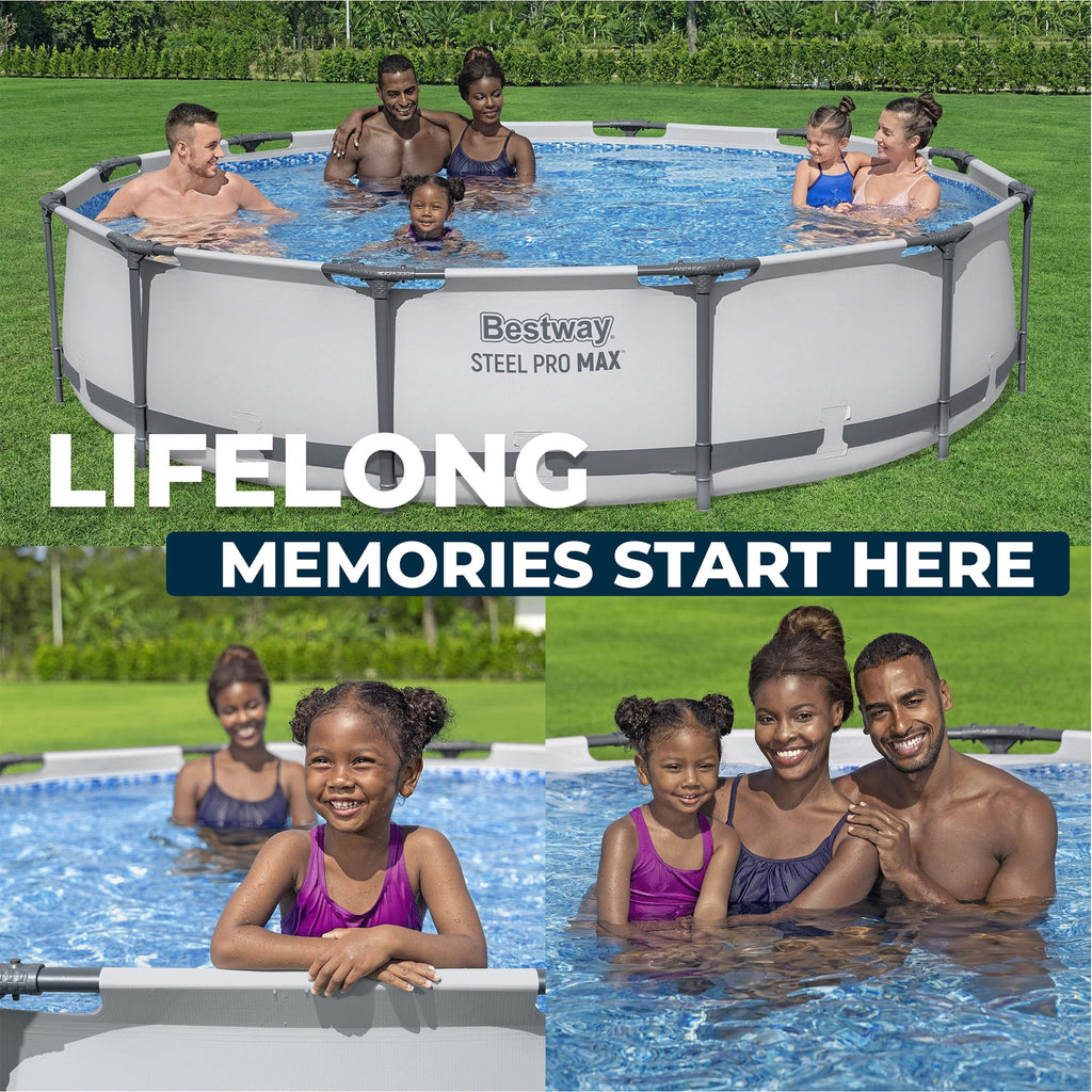 Bestway Steel Pro MAX 10'x30\ Metal Frame Above Ground Pool Set w/ Filter Pump & Cartridge