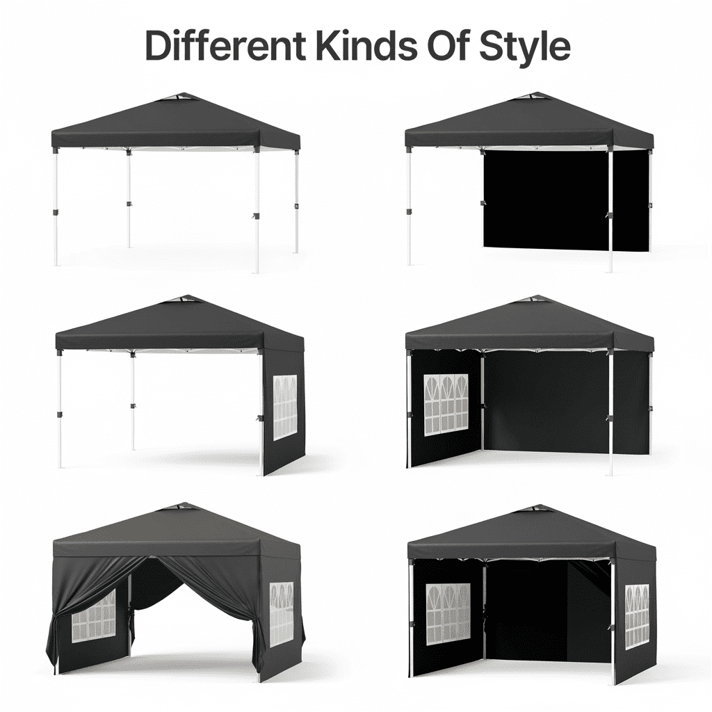 10x10 Pop-Up Canopy Tent with Removable Walls, 3 Height Adjustable Easy Set up Portable Gazebo, For Camping, White