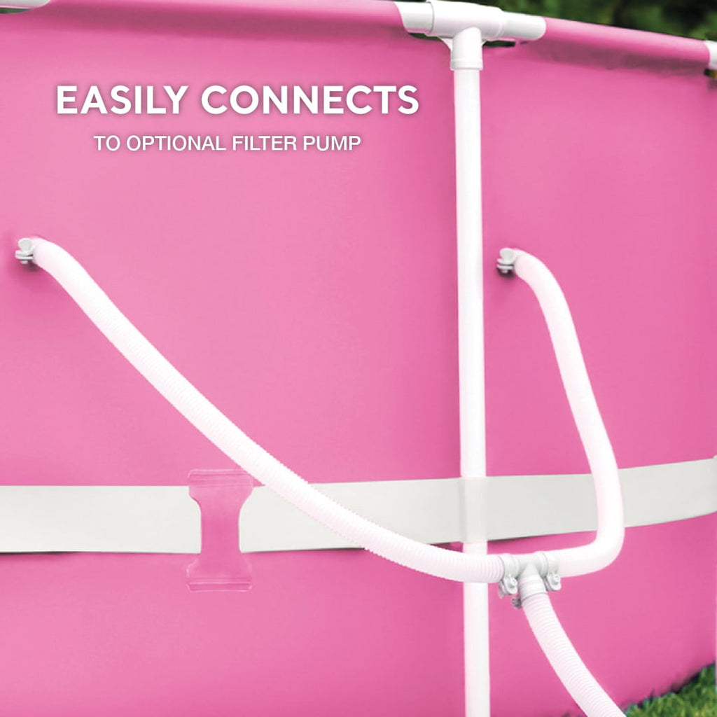 INTEX Round Metal Frame 8ft x 30in Above Ground Swimming Pool, Pink