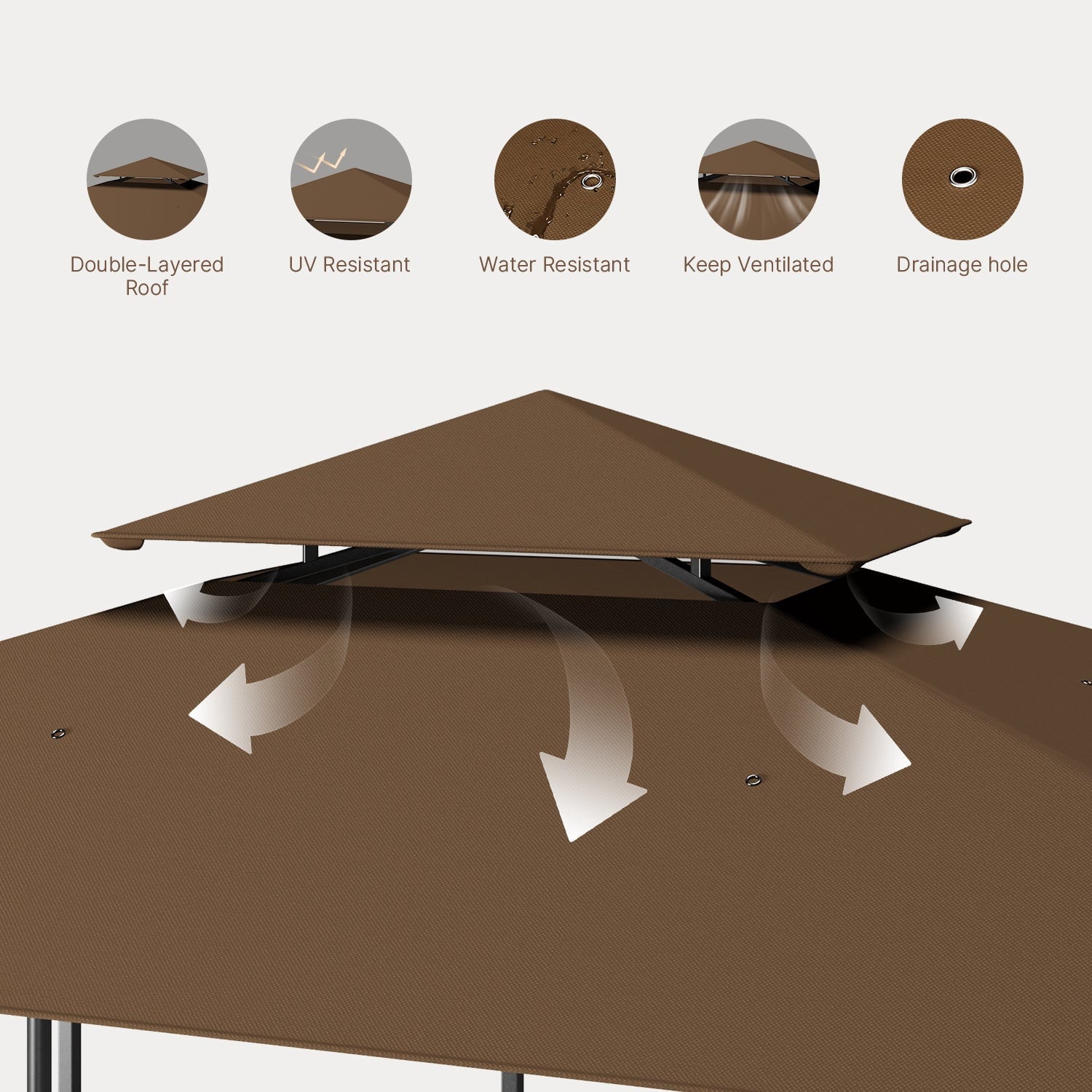 10x10 Pop-Up Canopy Tent with Removable Walls, 3 Height Adjustable Easy Set up Portable Gazebo, For Camping, White