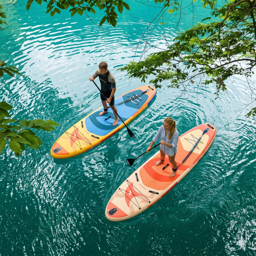 Quashley Inflatable Paddle Board 11' x 34 Wide All-Around SUP with Paddle, Pump, Backpack & Leash