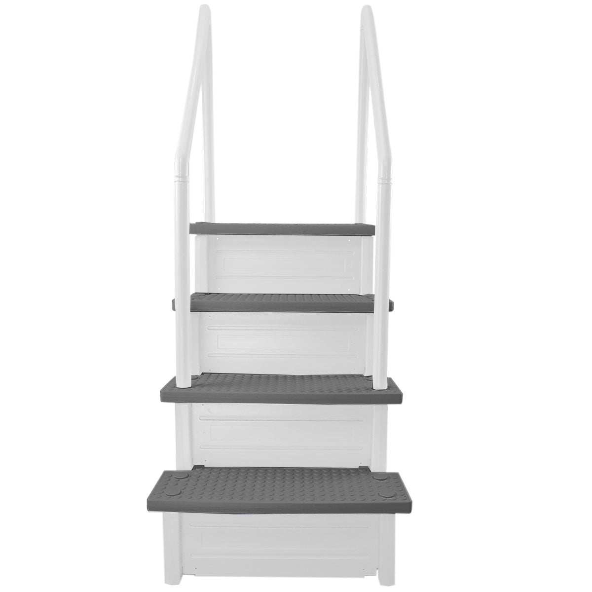 Aqua Select White Outside Flip-up Safety Ladder for Above Ground Pools 48-54H