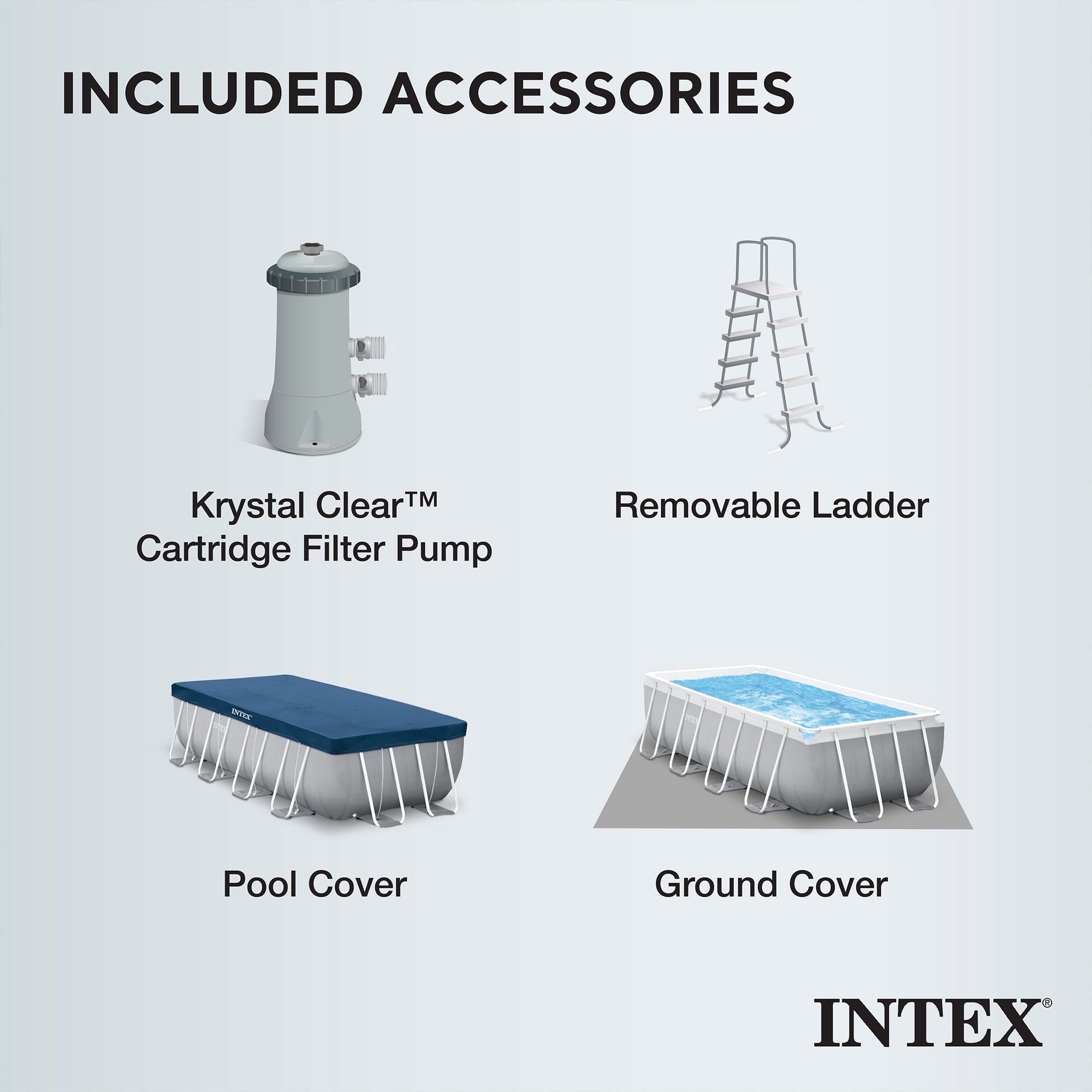 INTEX Prism Frame 16' x 8' x 42\ Above Ground Swimming Pool Set