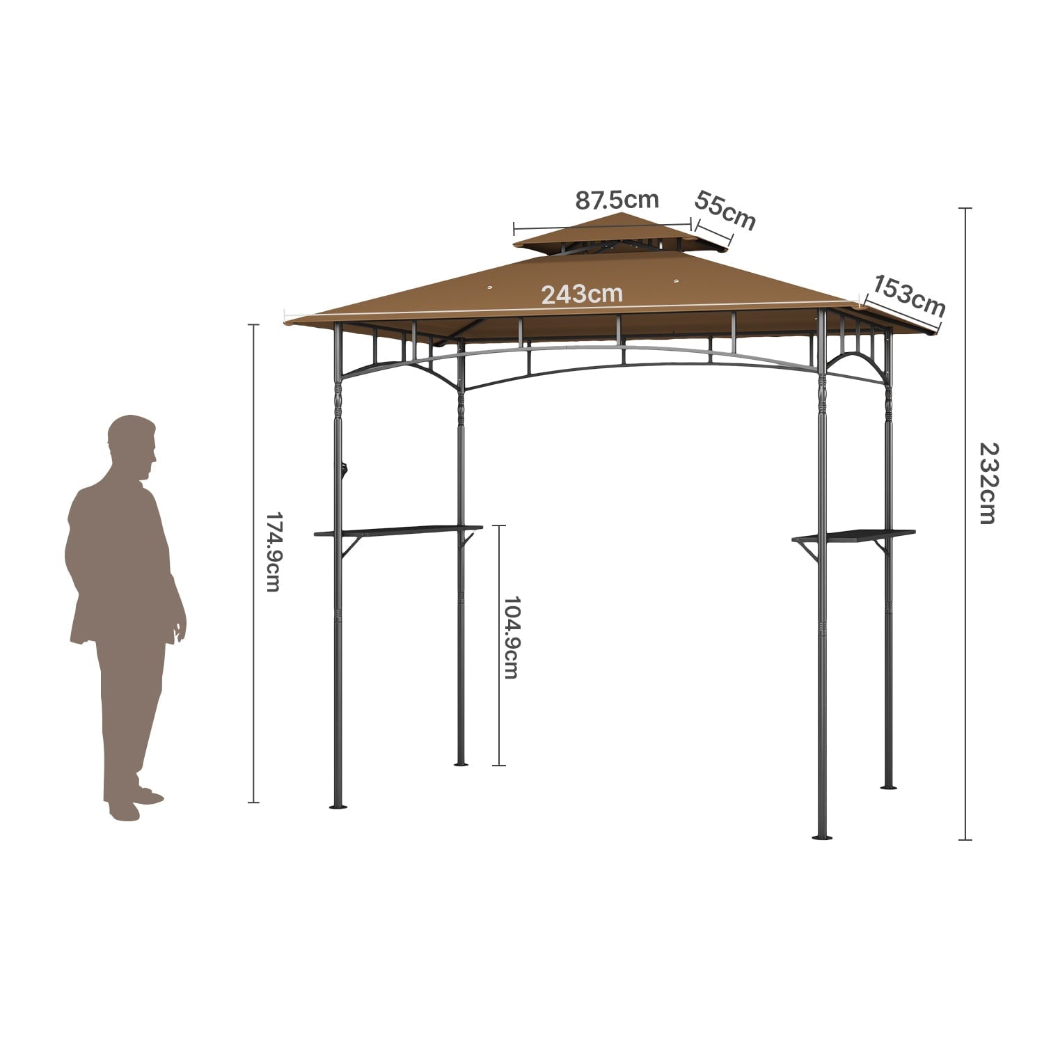 10x10 Pop-Up Canopy Tent with Removable Walls, 3 Height Adjustable Easy Set up Portable Gazebo, For Camping, White