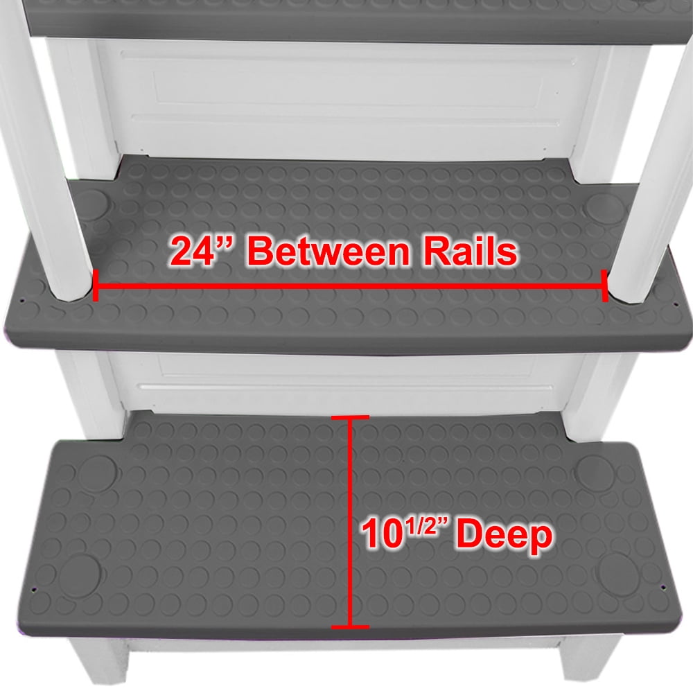 Aqua Select White Outside Flip-up Safety Ladder for Above Ground Pools 48-54H
