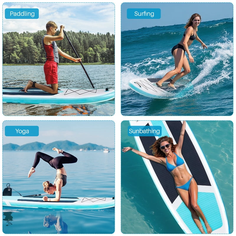 TINKLE WELL Inflatable Stand Up Paddle Board (SUP) Kit, Ultra-Stable Wide Design w/Non-Slip Deck & 2-in-1 Adjustable Paddle, Complete Set for Beginners/Experts, Youth & Adults, Organe