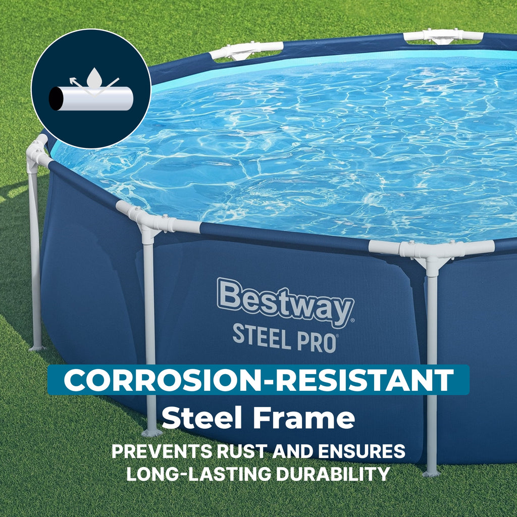 Bestway Steel Pro 10' x 30 Above Ground Swimming Pool Set with Filter Pump