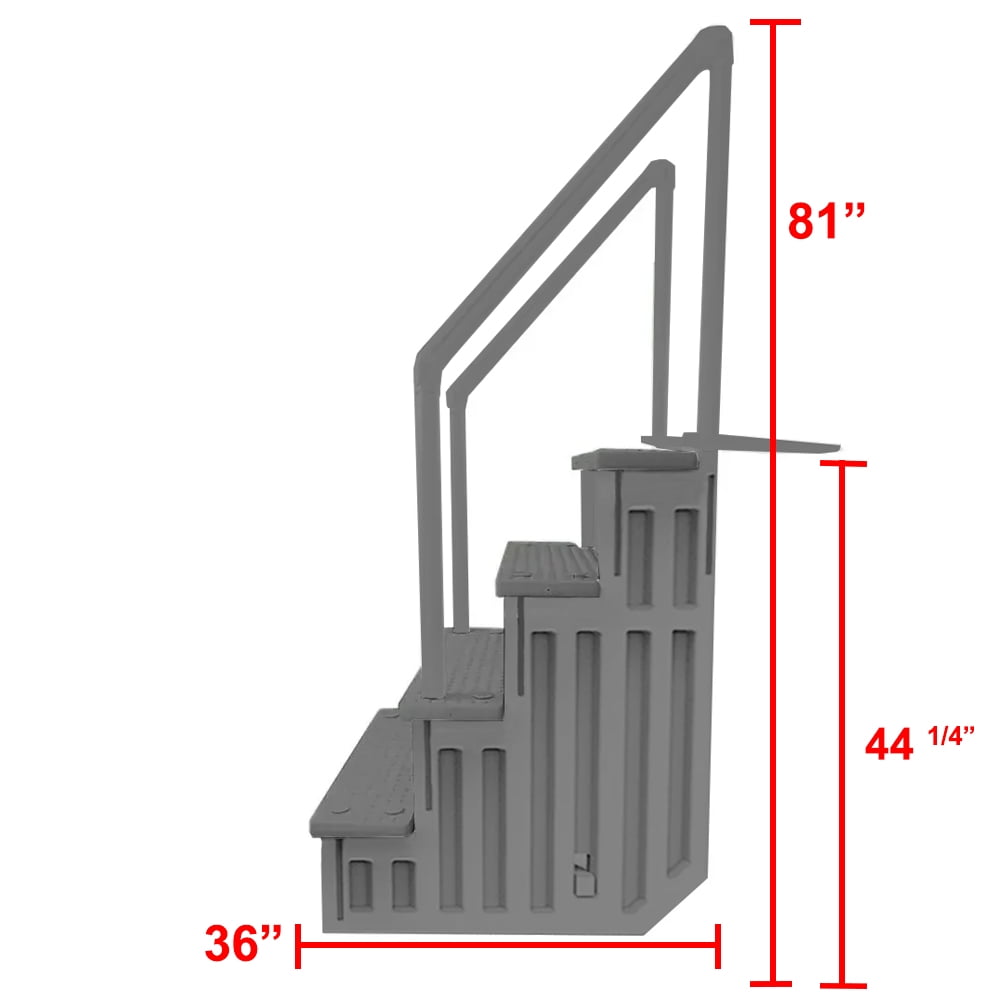 Aqua Select White Outside Flip-up Safety Ladder for Above Ground Pools 48-54H
