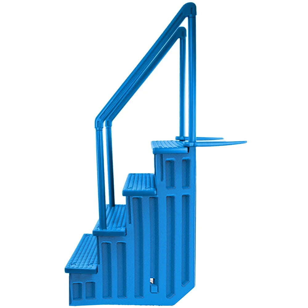 Aqua Select White Outside Flip-up Safety Ladder for Above Ground Pools 48-54H