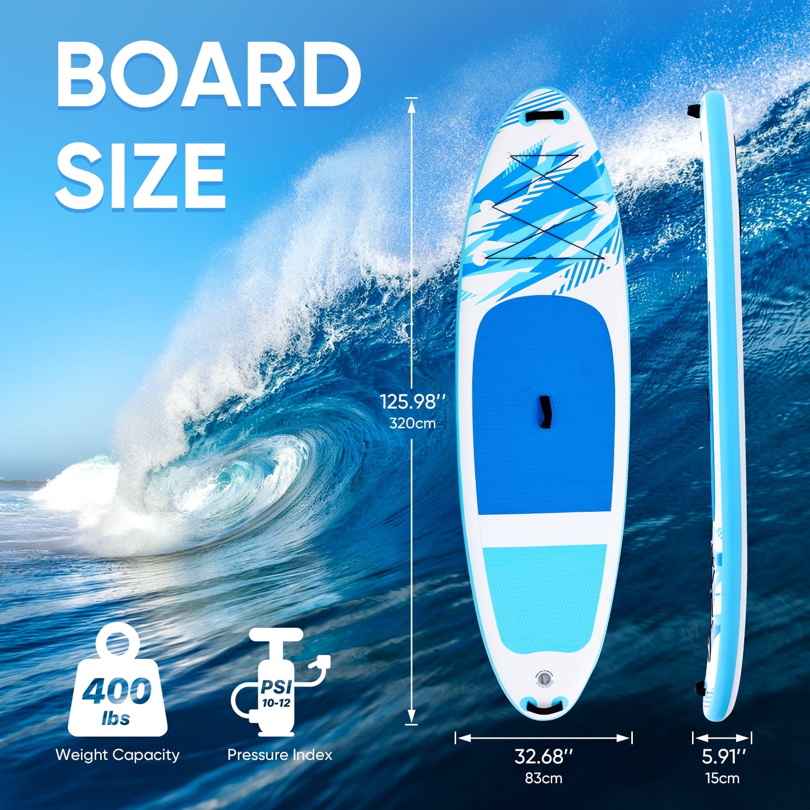 TINKLE WELL Inflatable Stand Up Paddle Board (SUP) Kit, Ultra-Stable Wide Design w/Non-Slip Deck & 2-in-1 Adjustable Paddle, Complete Set for Beginners/Experts, Youth & Adults, Organe