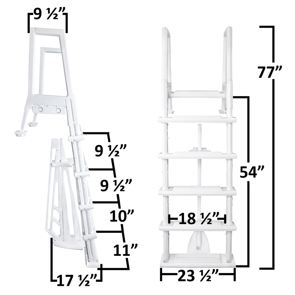 Aqua Select Heavy Duty Resin In-Pool Ladder w/ Entrapment Barrier for Above Ground Pools