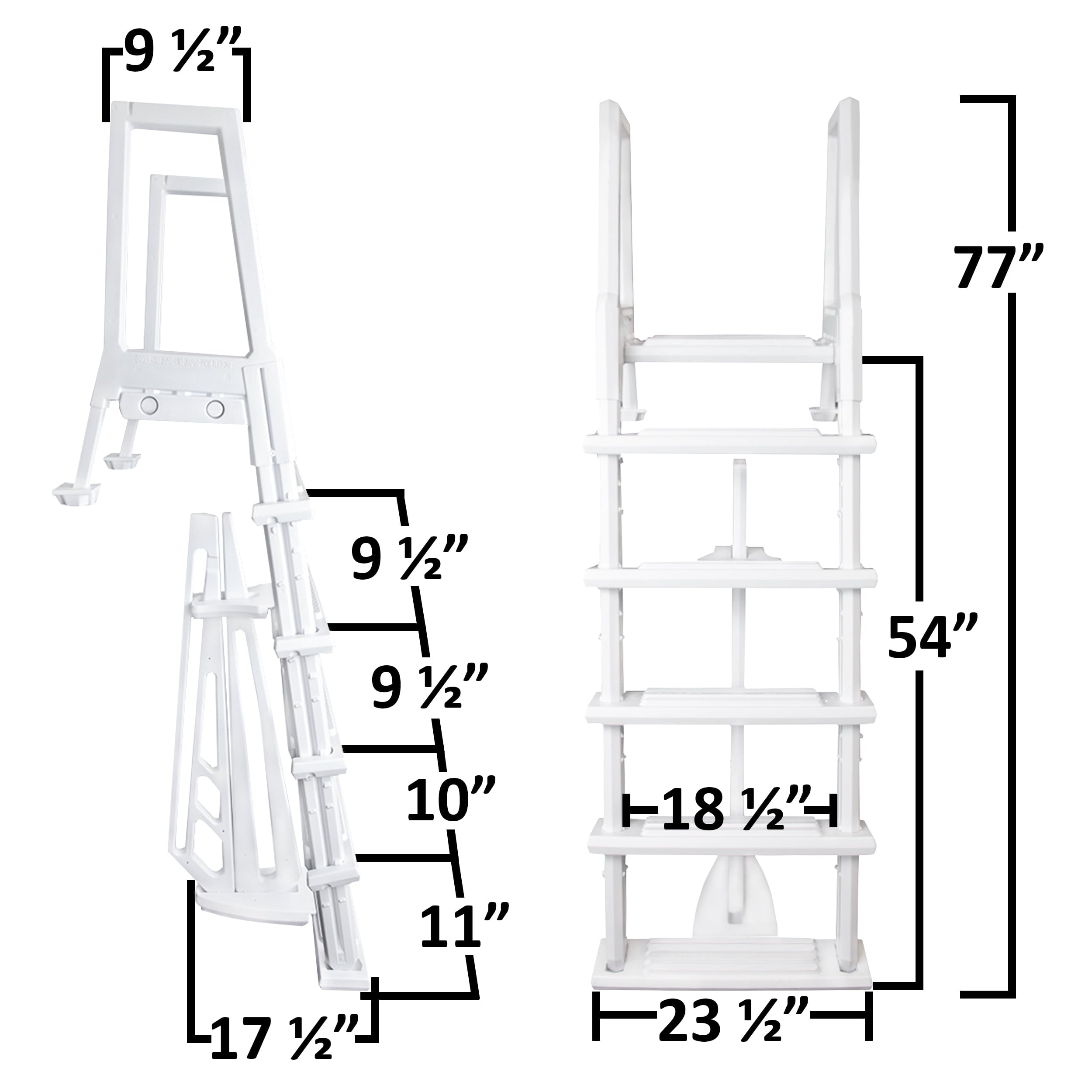 Aqua Select Heavy Duty Resin In-Pool Ladder w/ Entrapment Barrier for Above Ground Pools
