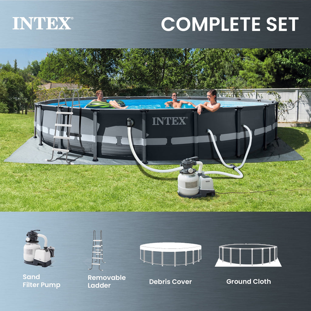 INTEX 20ft x 48in Ultra XTR Above Ground Swimming Pool, Sand Filter Pump, & Automatic Vacuum Cleaner