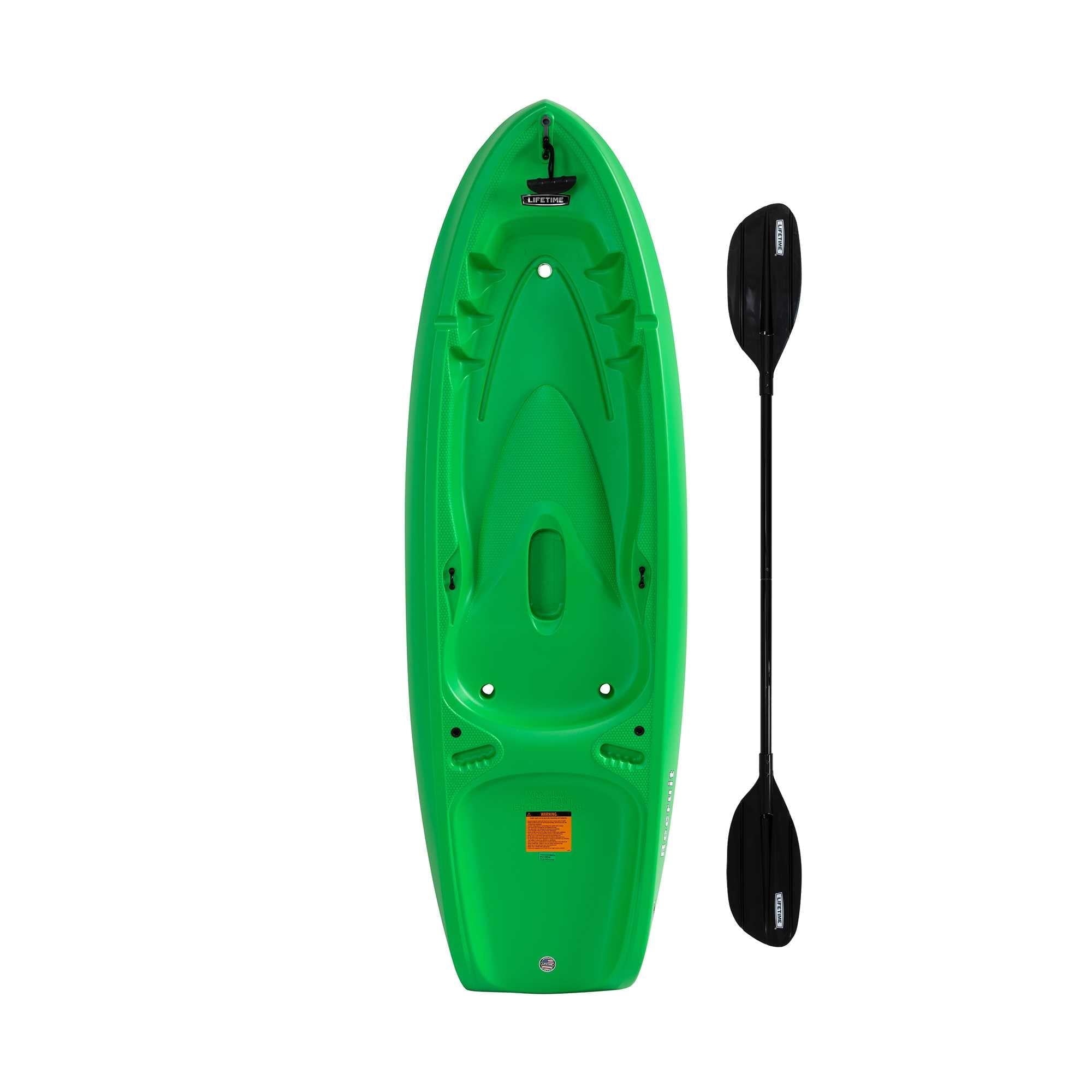 Lifetime Recruit 6.5 ft Youth Sit-On-Top Kayak with Paddle, Lime Green (90765)