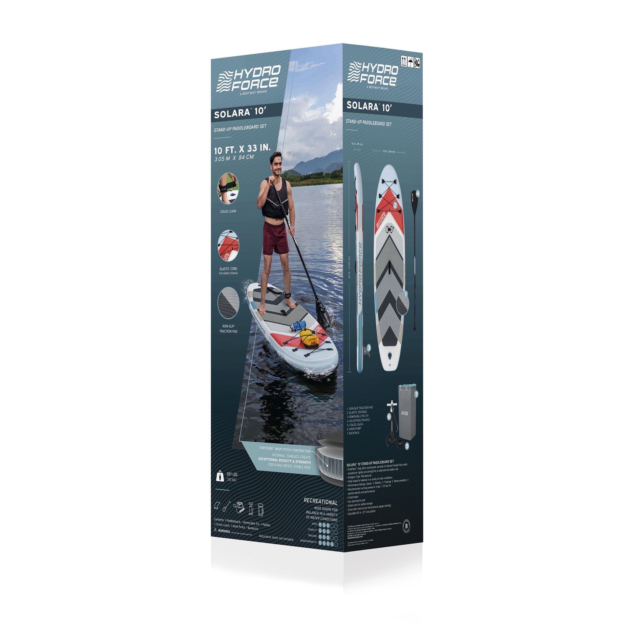 Hydro Force Solara Inflatable Stand-Up Paddleboard Set 10'