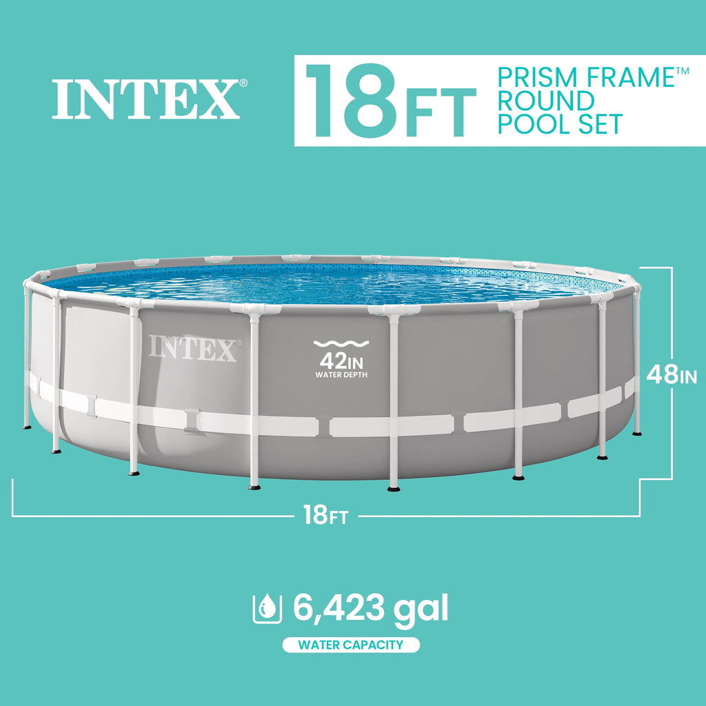 Intex 26719EH 14ft x 42in Prism Frame Above Ground Swimming Pool with Pump