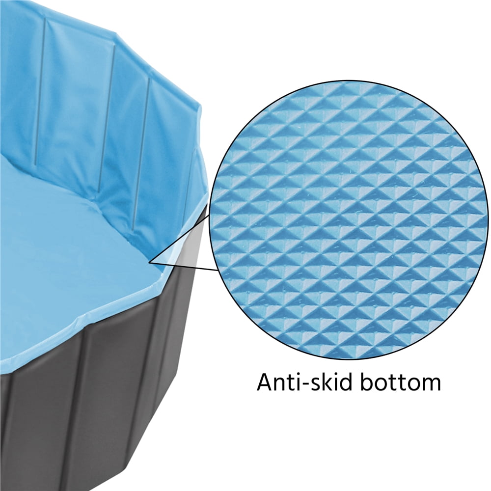 Yaheetech Portable PVC Swimming Pool with Non-slip Bottom for Dogs Cats, XXL, Blue