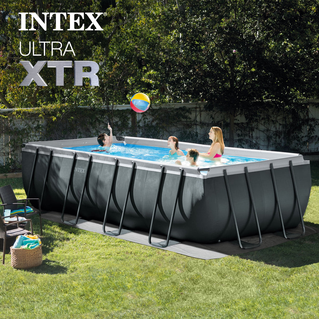 Intex 18Ft x 52In Ultra XTR Rectangular Frame Swimming Pool Kit with Canopy