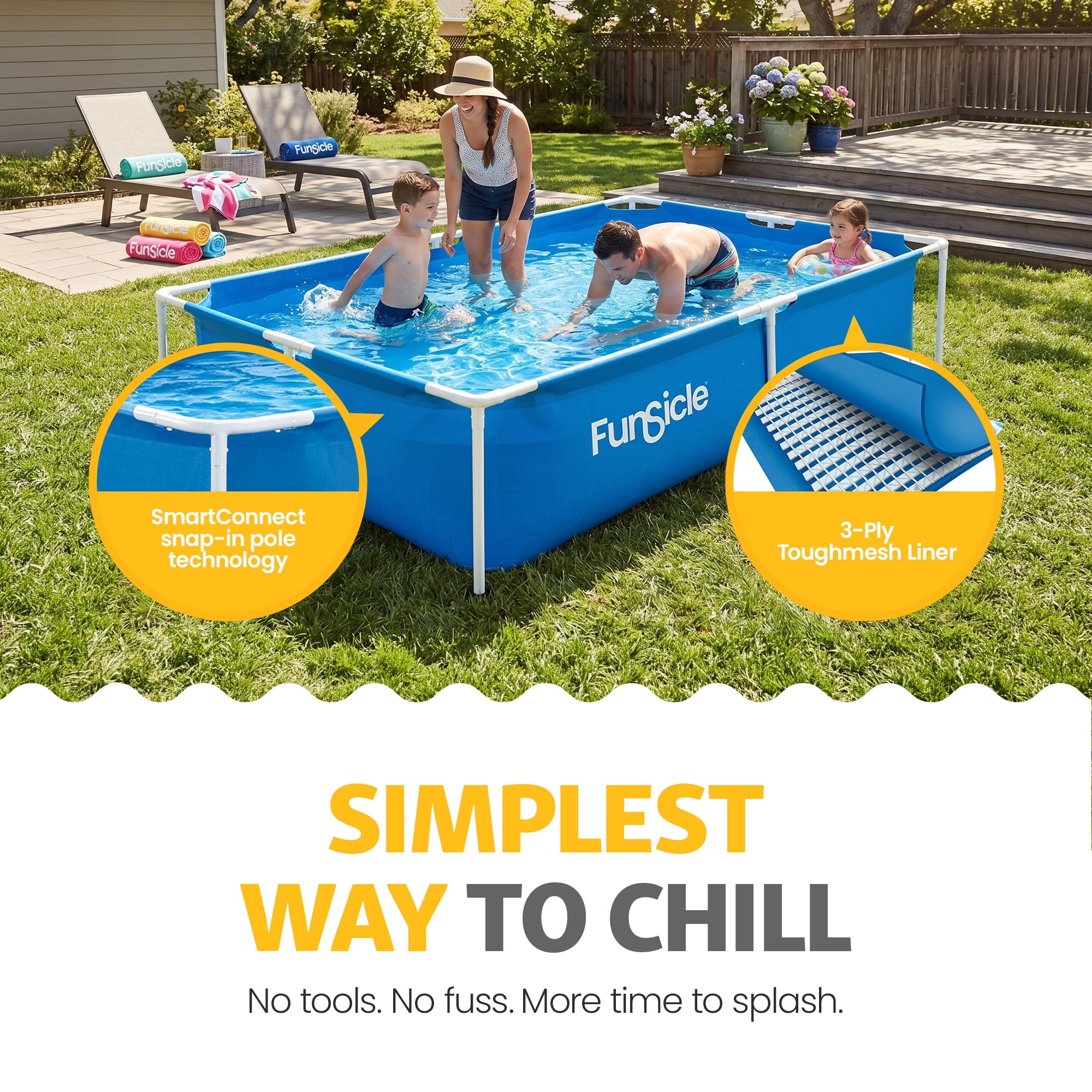 Funsicle Activity Lap 7' x 5' x 24 Family Above Ground Swimming Pool