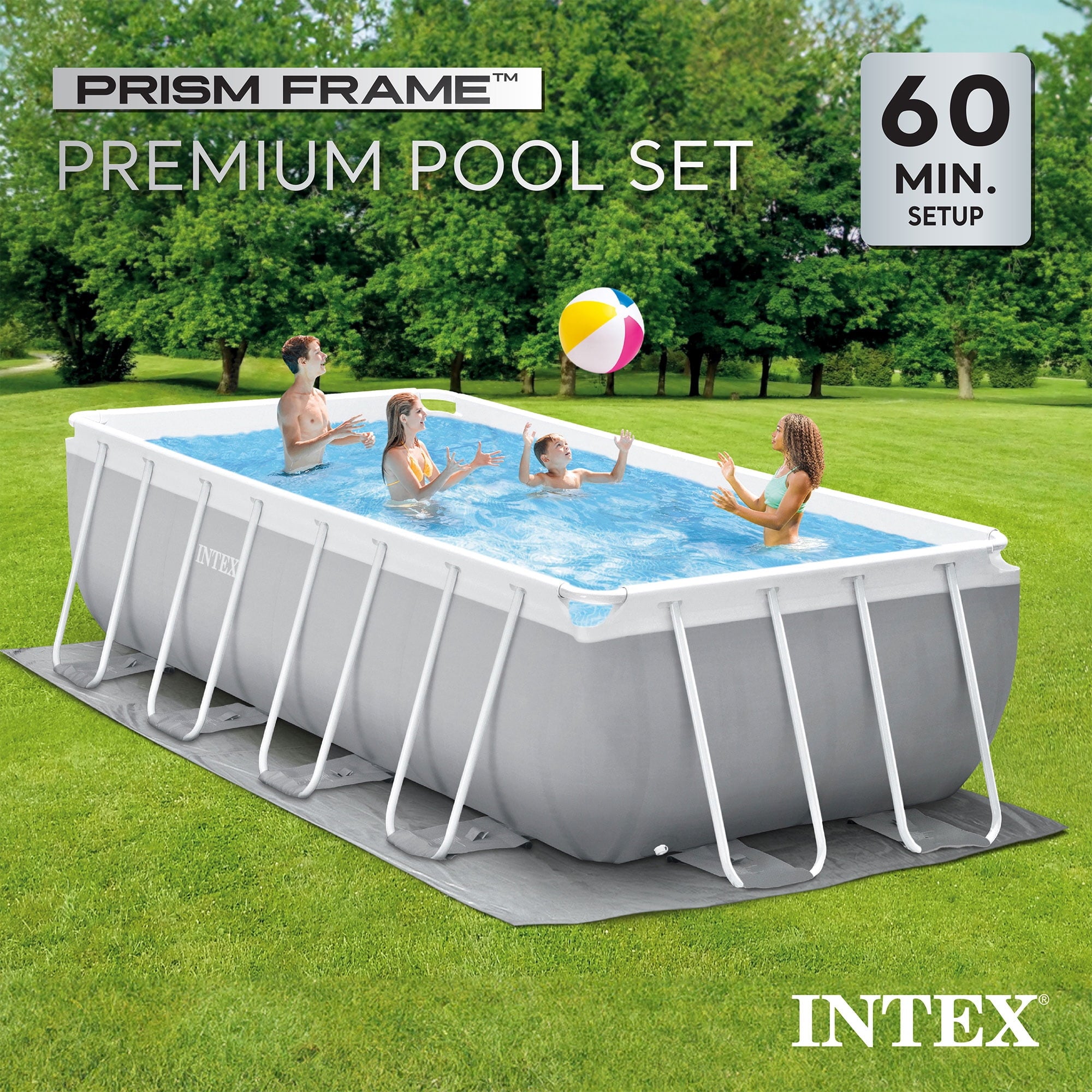 INTEX Prism Frame 16' x 8' x 42\ Above Ground Swimming Pool Set