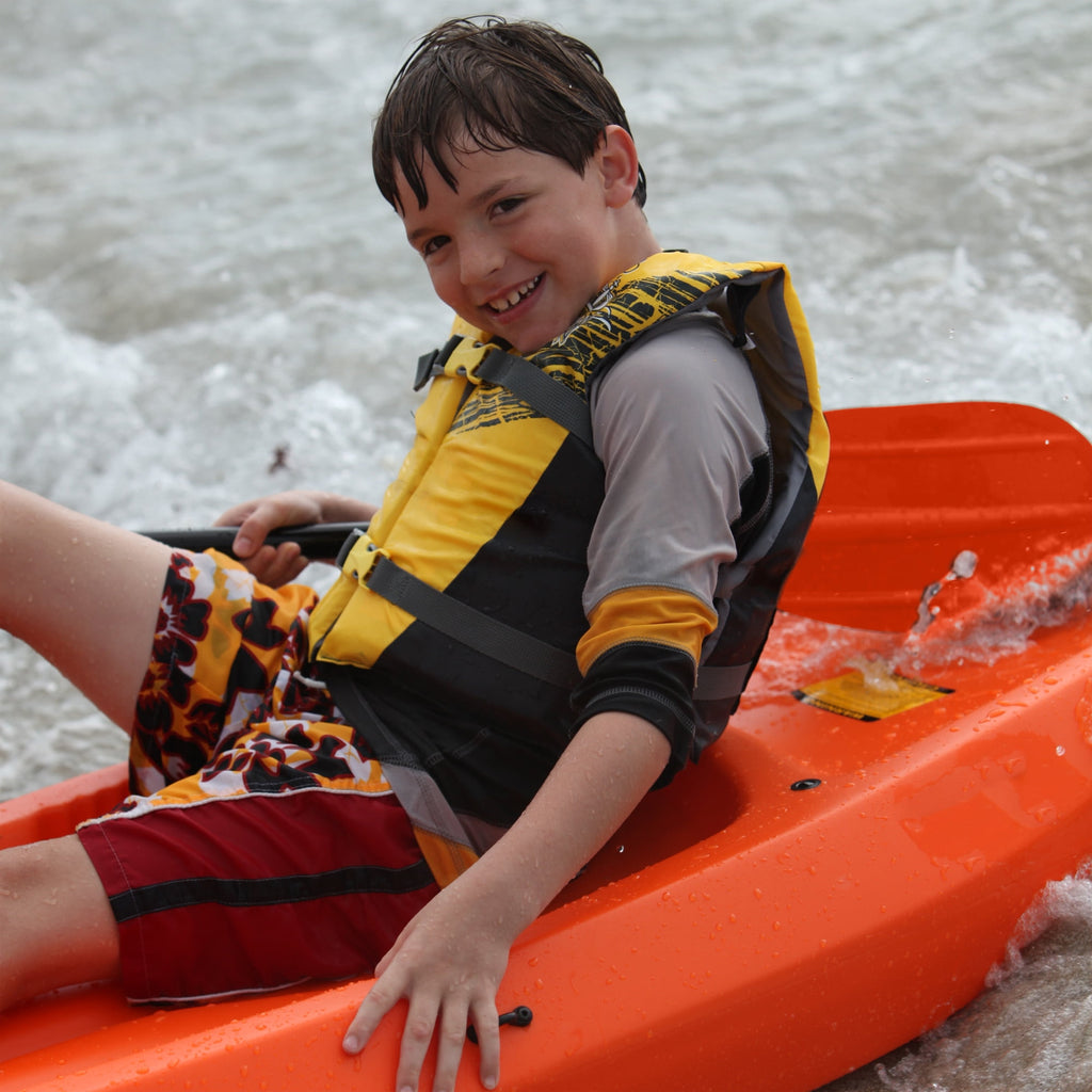 Lifetime Wave 6 ft Youth Sit-On-Top Kayak with Paddle, Fire Red (91401)