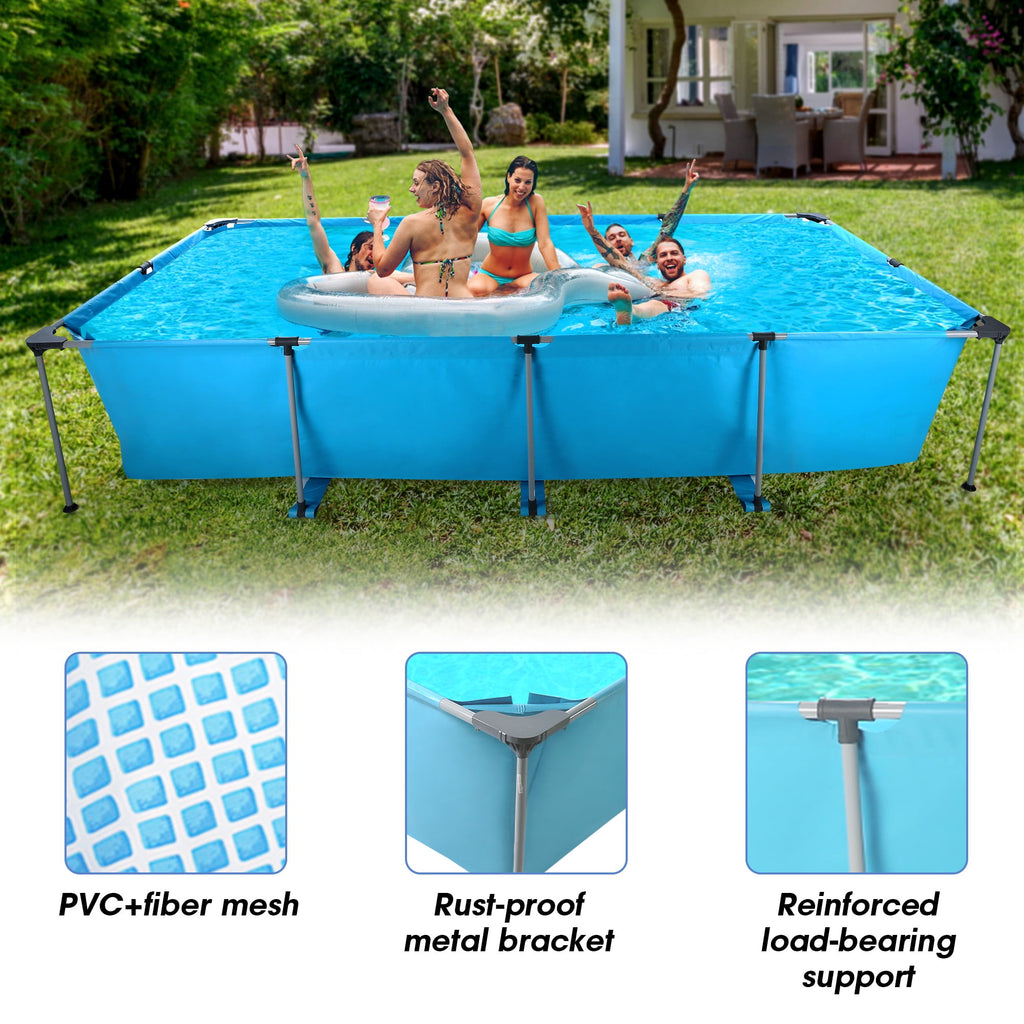 Naipo 15FT Above Ground Swimming Pool for Backyard Large Steel Frame Upgraded PVC Swimming Pools for Family and Pets with 177 × 86in