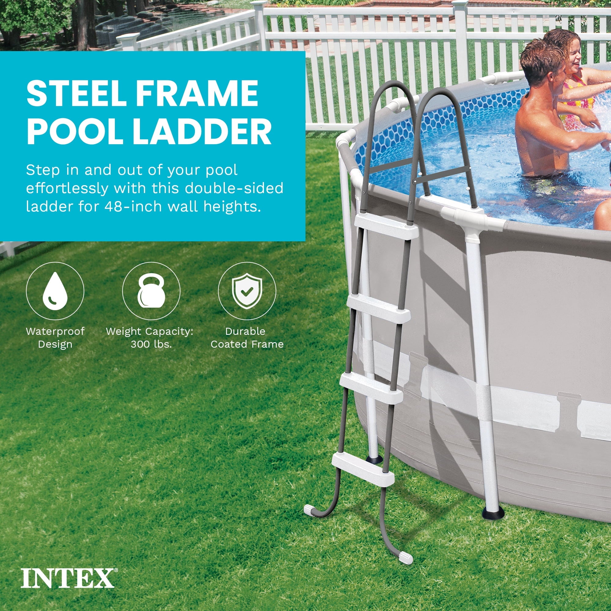 Intex Steel Frame Above Ground Swimming Pool 52 Pool Entry Step Ladder